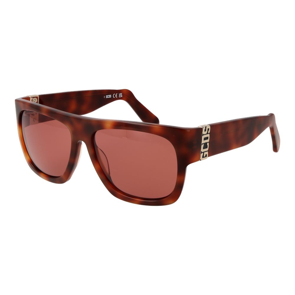 Indulge in the exquisite GCDS Brown Acetate Sunglasses, where luxurious craftsmanship meets bold elegance, perfect for those who embrace their unique style.