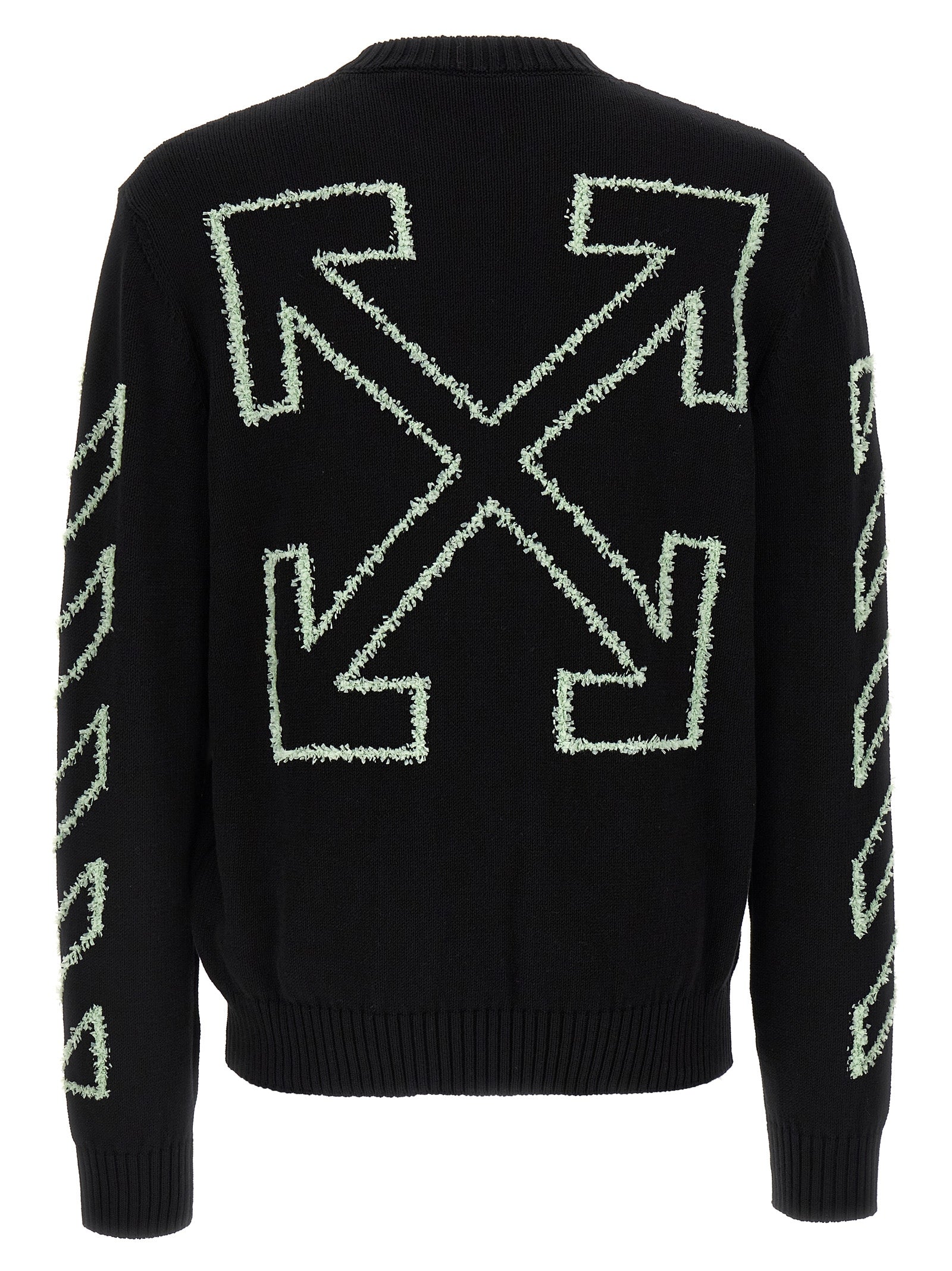 Indulge in the Off-White Black Cotton Cardigan, a masterpiece of Italian craftsmanship that effortlessly blends luxury and comfort for a statement of modern elegance.