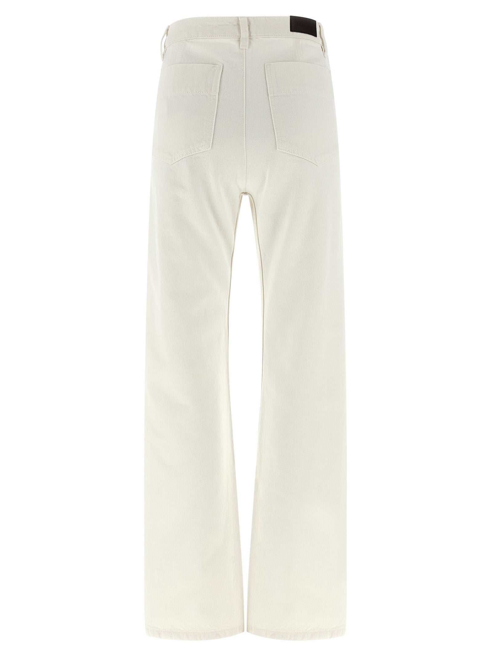 Elevate your wardrobe with Lemaire's White Cotton High-Waisted Jean, a testament to exquisite craftsmanship and modern elegance, perfect for the discerning individual.