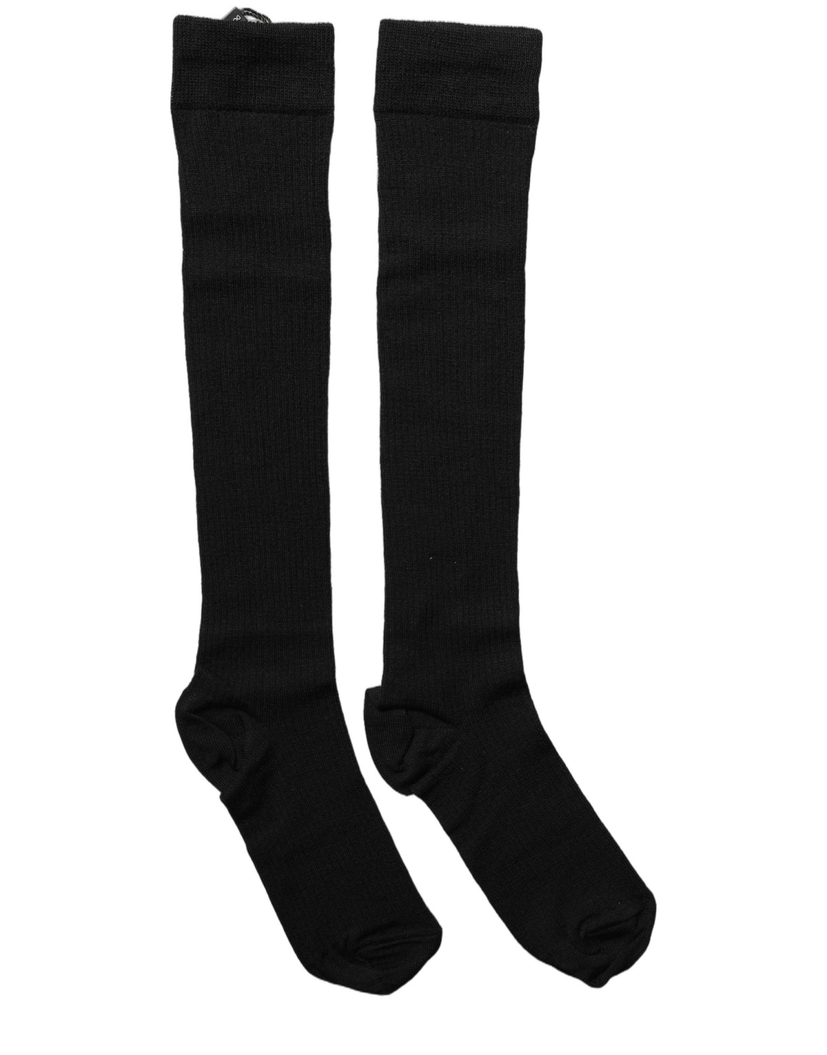 Indulge in the exquisite Dolce & Gabbana Black Wool Knit Calf Long Socks, where Italian craftsmanship meets luxurious comfort, perfect for elevating any ensemble.