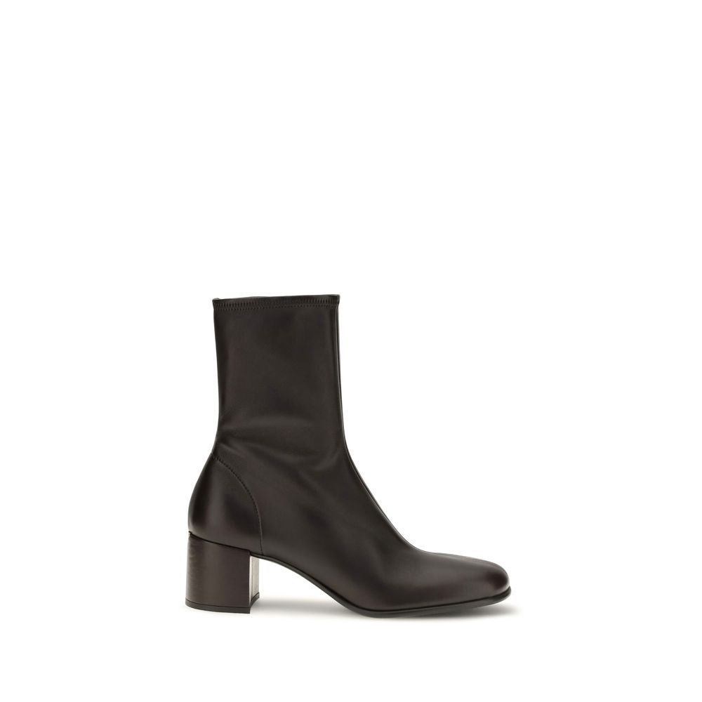 Prada Brown Lamb Ovis Aries Ankle Boots - Luxury Elegance
