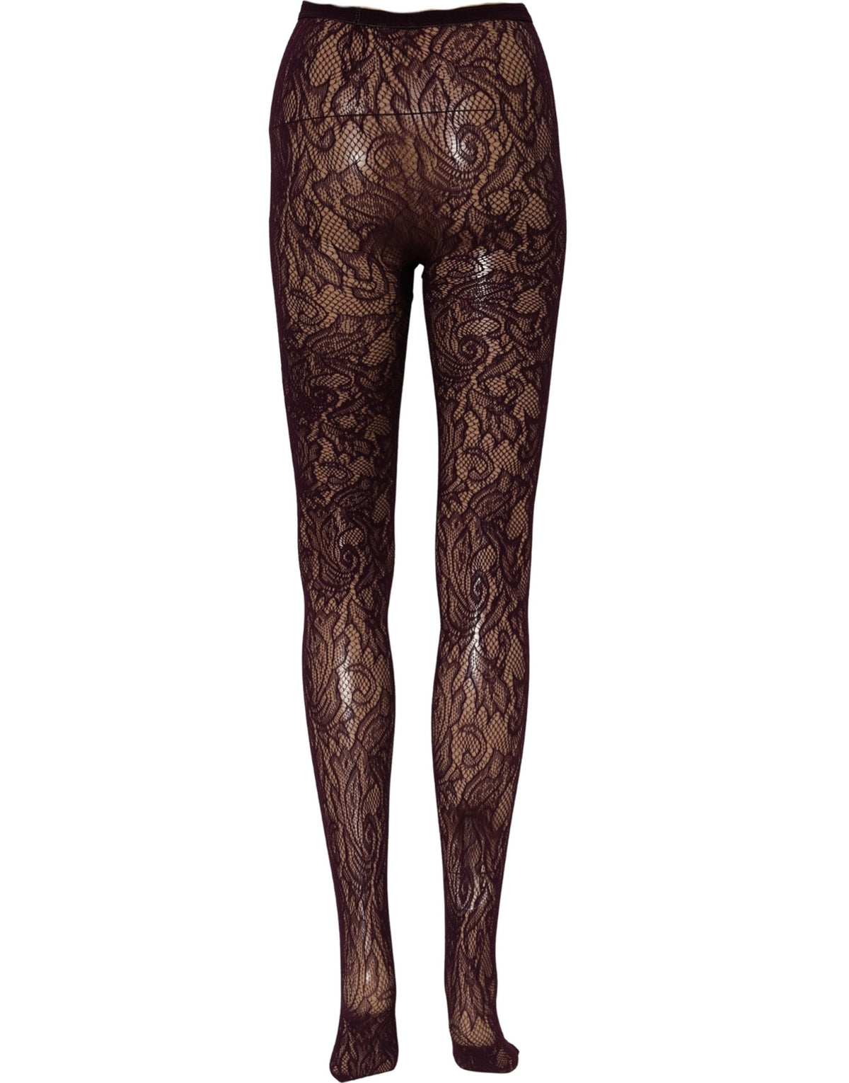 Dries Van Noten Violet Floral Fishnet Tights - Timeless Luxury