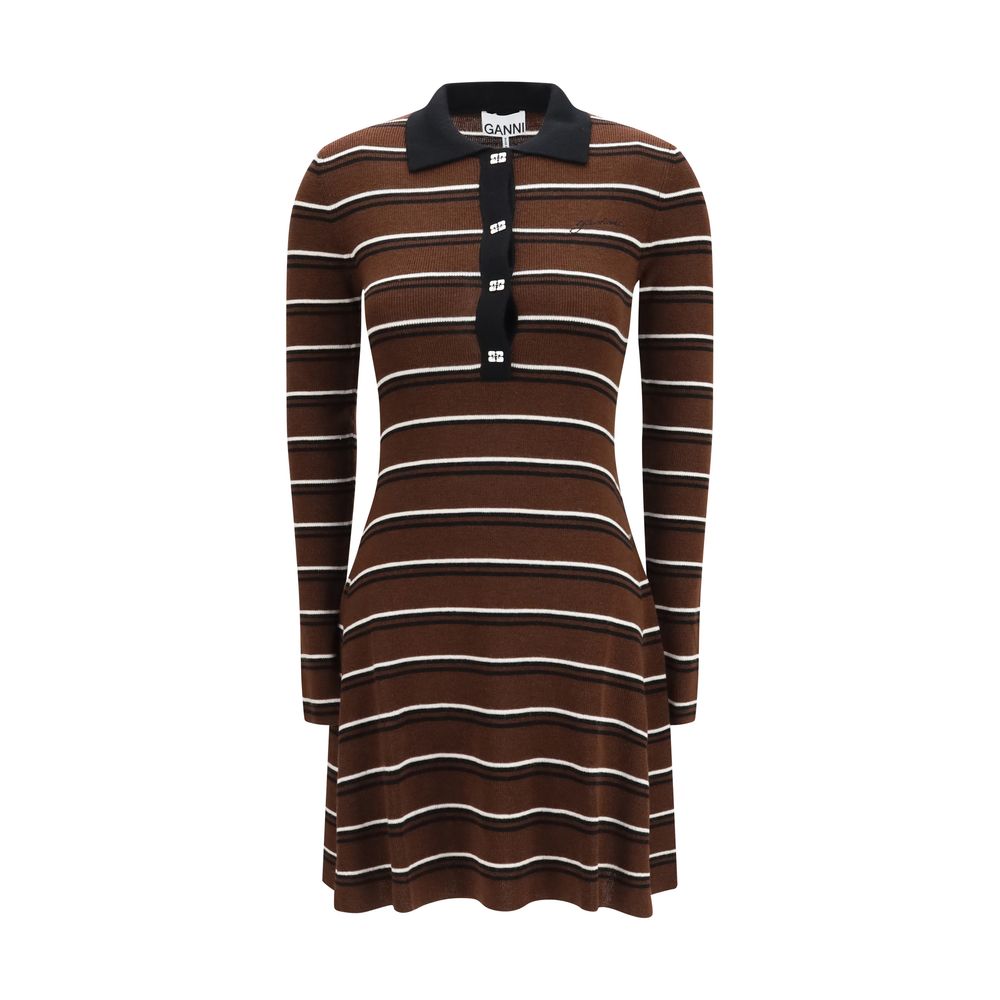 Ganni Brown Wool Oves Aries Casual Dress - Timeless Luxury