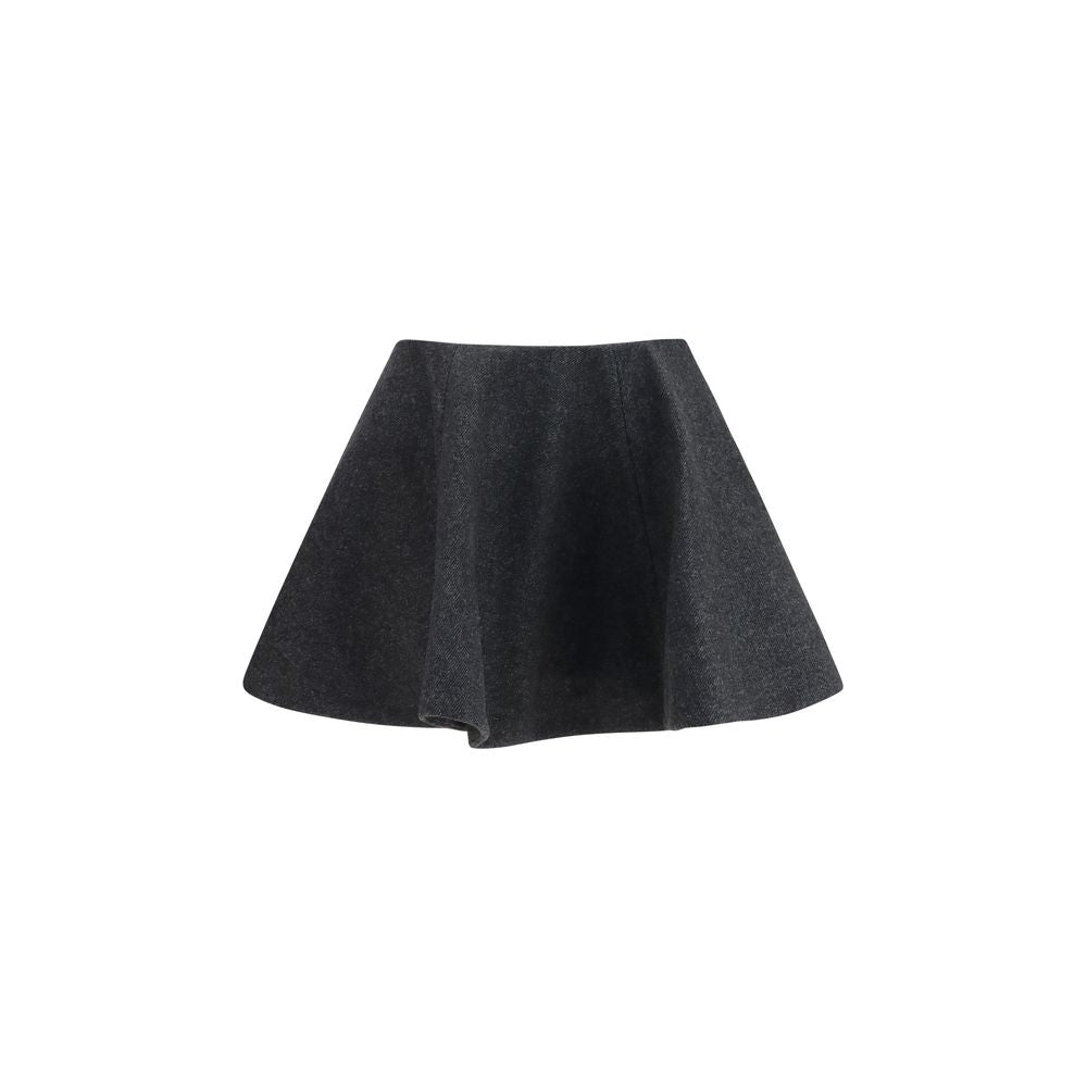 Ganni Gray Wool Midi Skirt - Effortless Elegance Redefined