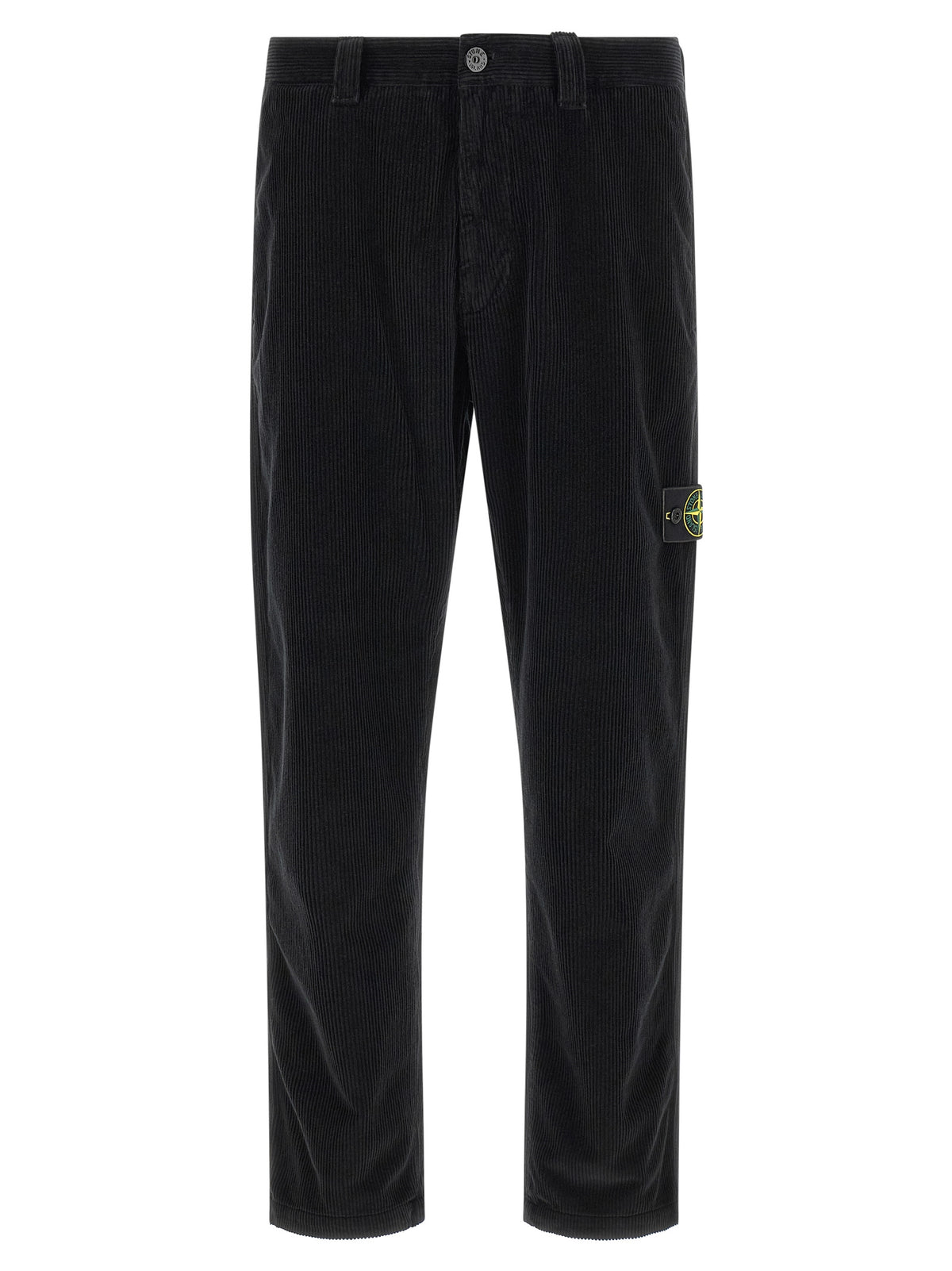 Stone Island Black Cotton Casual Pants - Elevate Your Style Elegantly