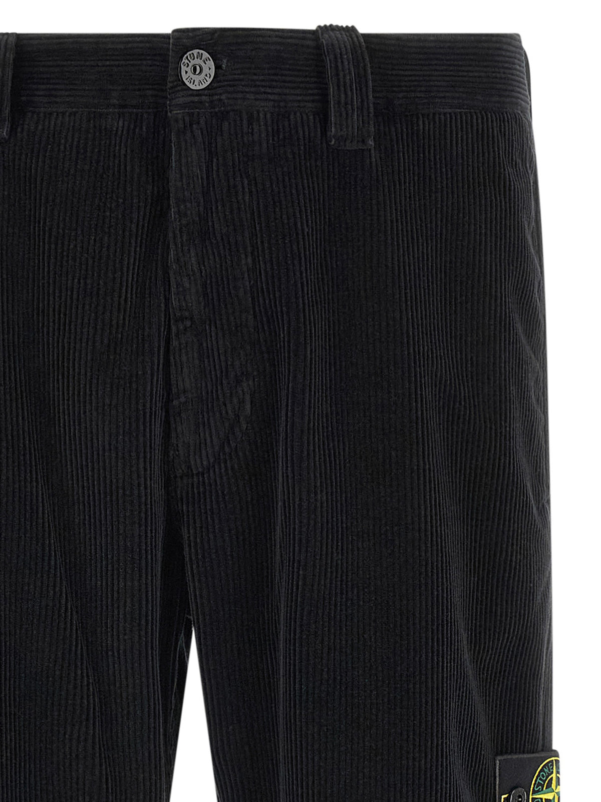 Stone Island Black Cotton Casual Pants - Timeless Luxury Elegance