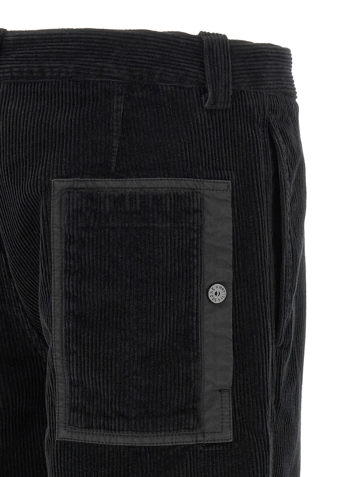 Stone Island Black Cotton Casual Pants - Luxury Redefined