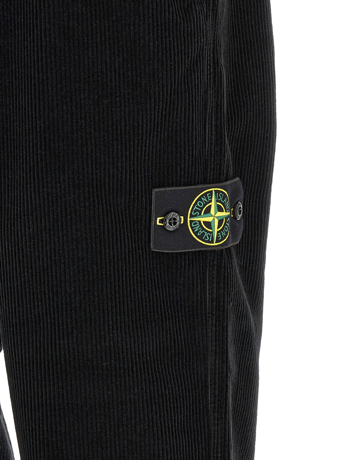 Stone Island Black Cotton Casual Pants - Timeless Luxury Elegance