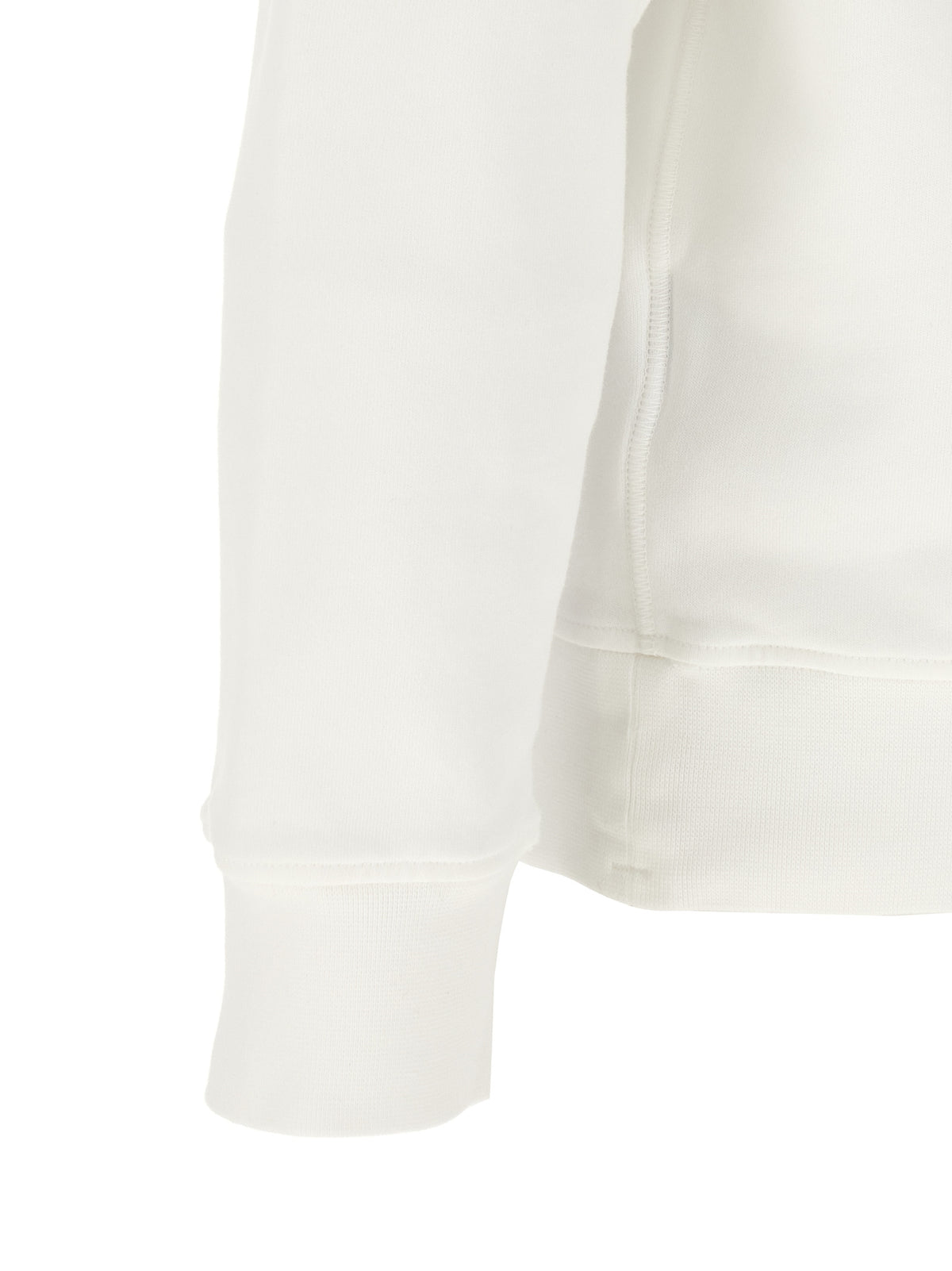 Elevate your wardrobe with the Stone Island White Cotton Sweatshirt, a luxurious blend of craftsmanship and style, embodying timeless elegance and unmatched comfort.