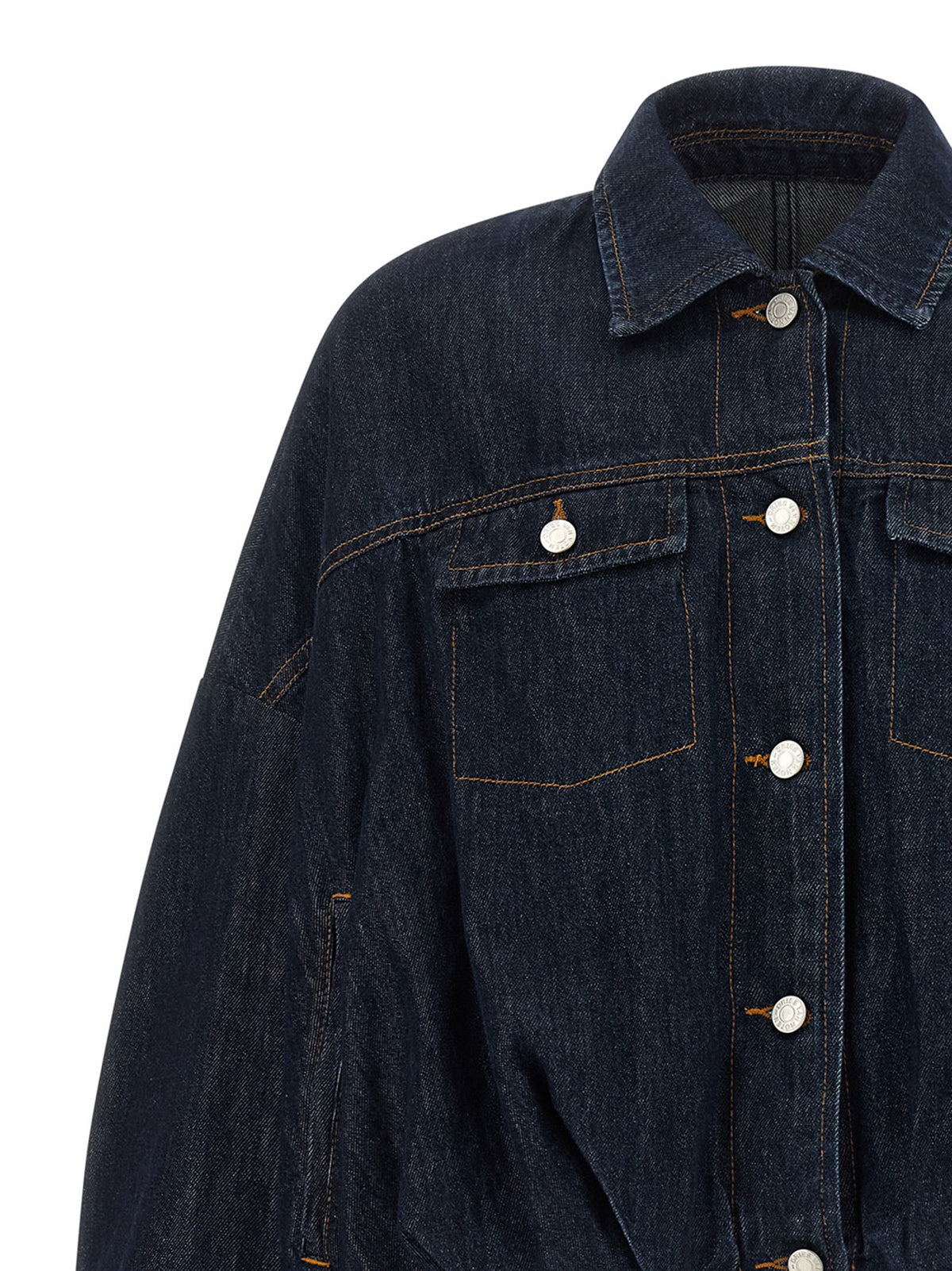 Elevate your style with the Dries Van Noten Blue Cotton Denim Jacket, a masterpiece of oversized elegance crafted from 100% cotton, perfect for the discerning individual.