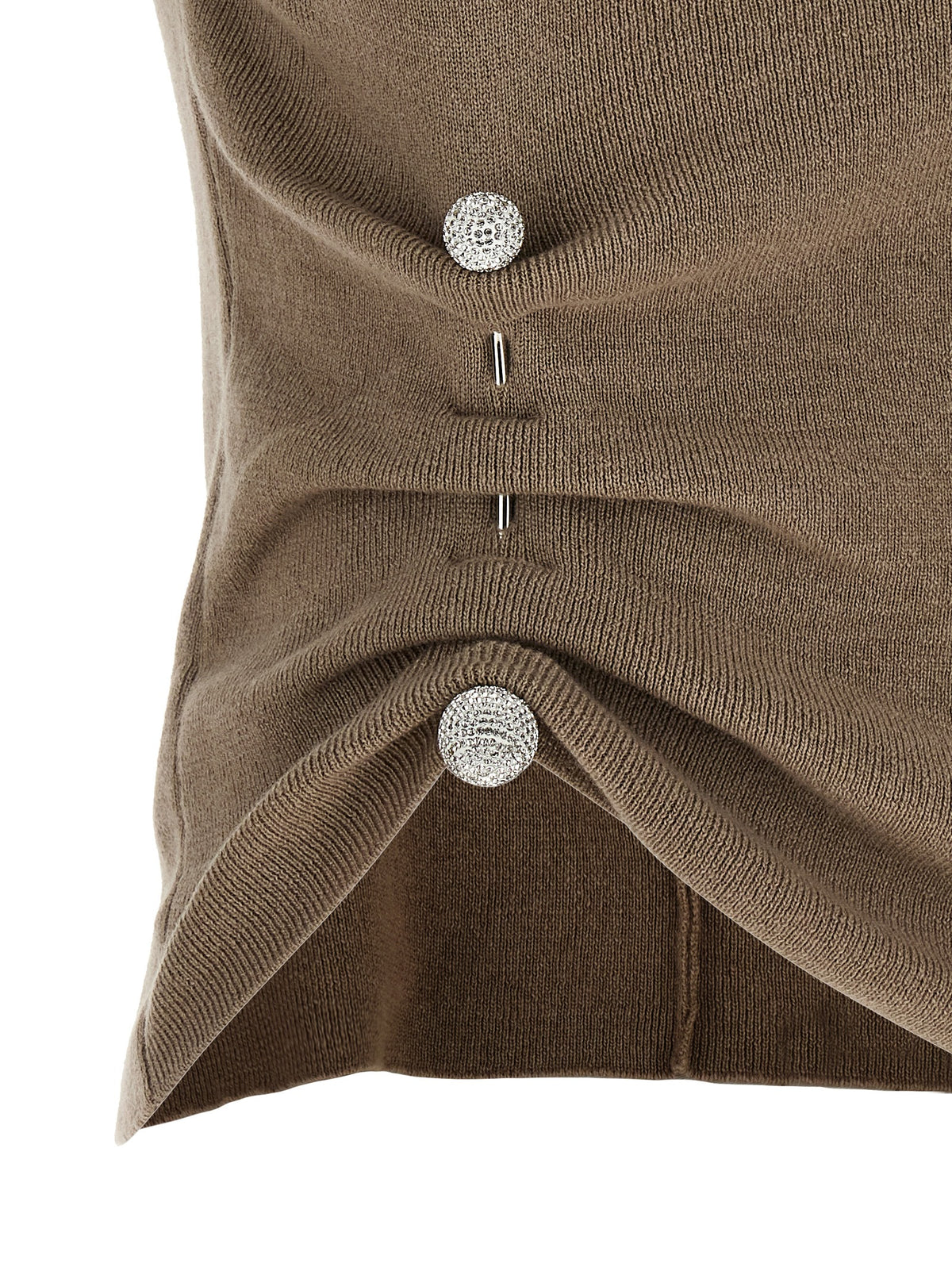 Elevate your style with the Giuseppe Di Morabito Beige Virgin Wool Sleeveless T-Shirt, a luxurious blend of fine craftsmanship and timeless elegance, perfect for any occasion.