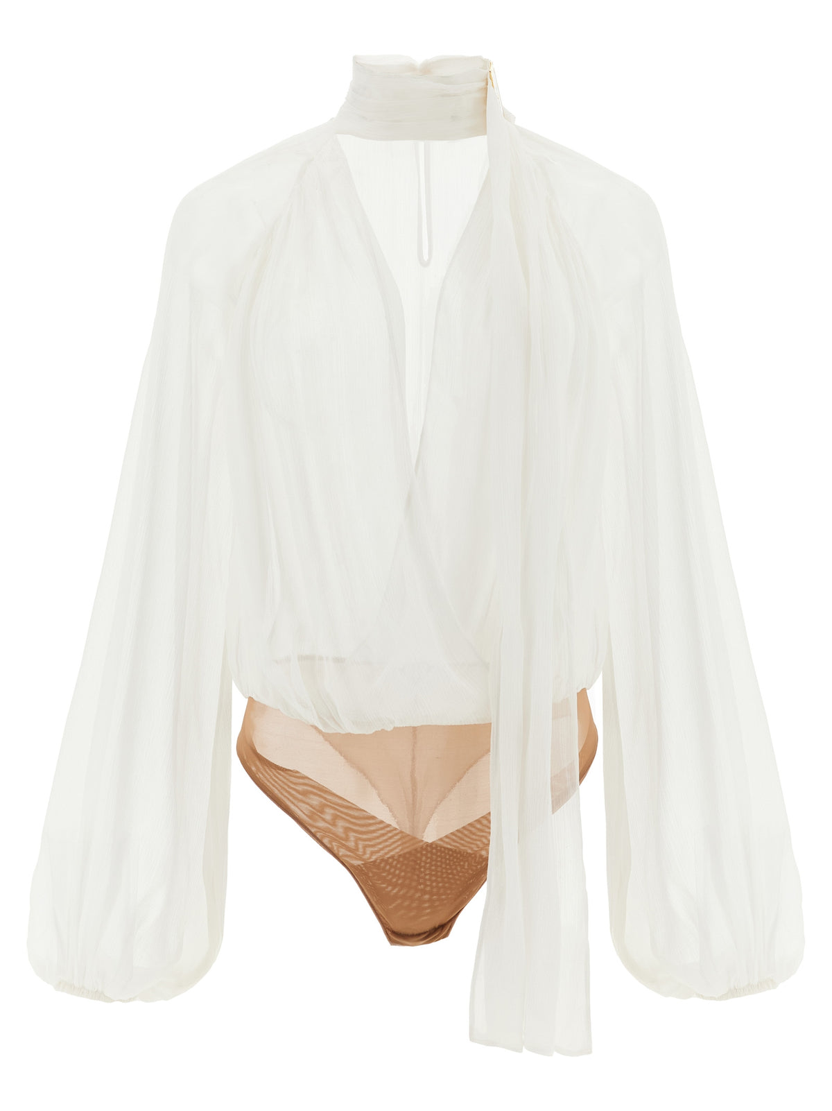 Elisabetta Franchi White Viscose Bodysuit - Timeless Luxury Elegance