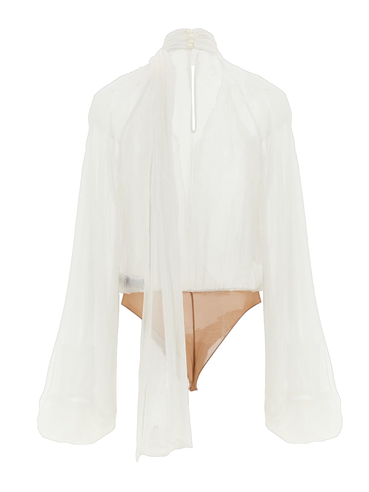 Elisabetta Franchi White Viscose Bodysuit - Timeless Elegance