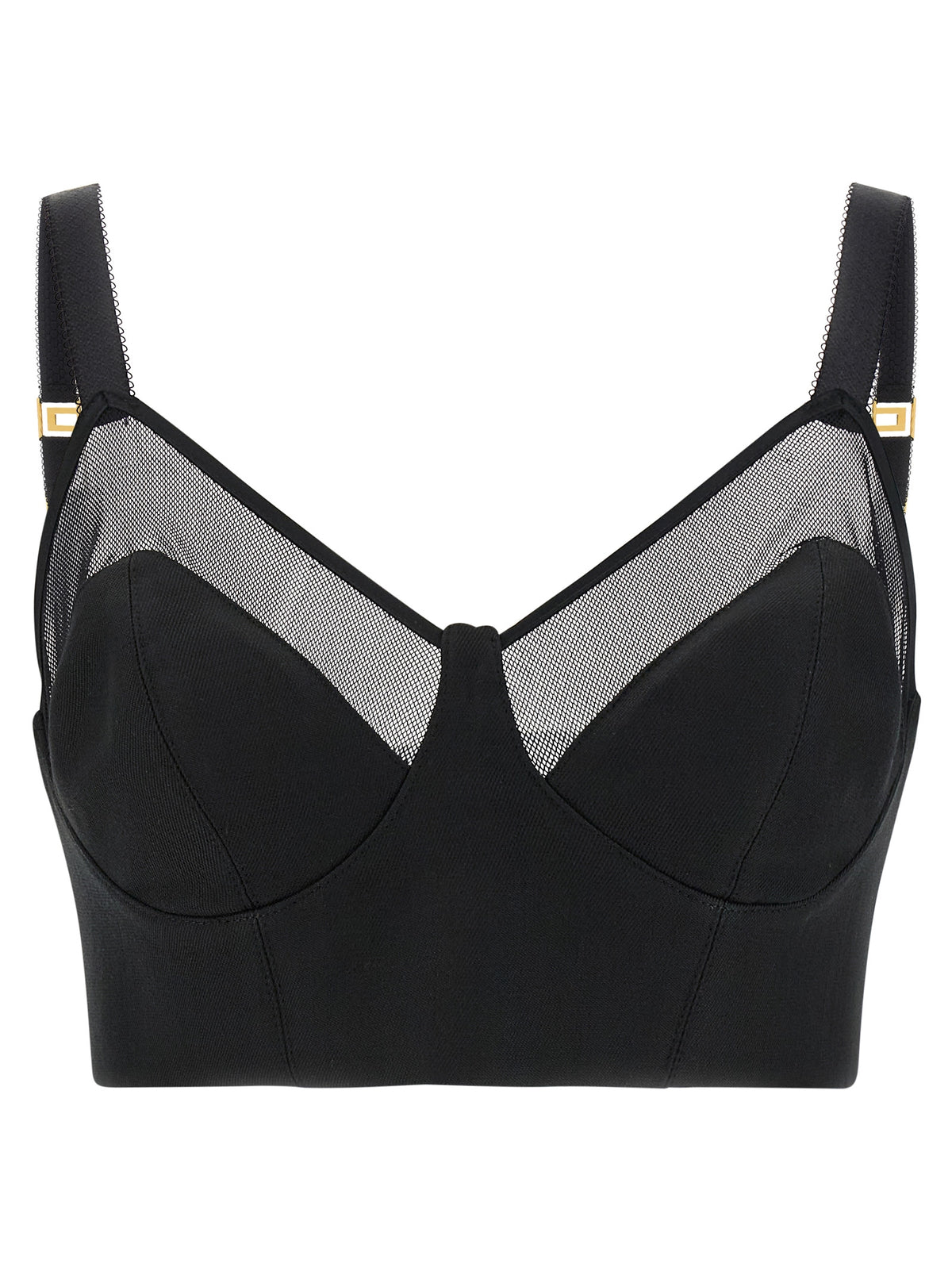 Elisabetta Franchi Black Virgin Wool Bustier Tank Top