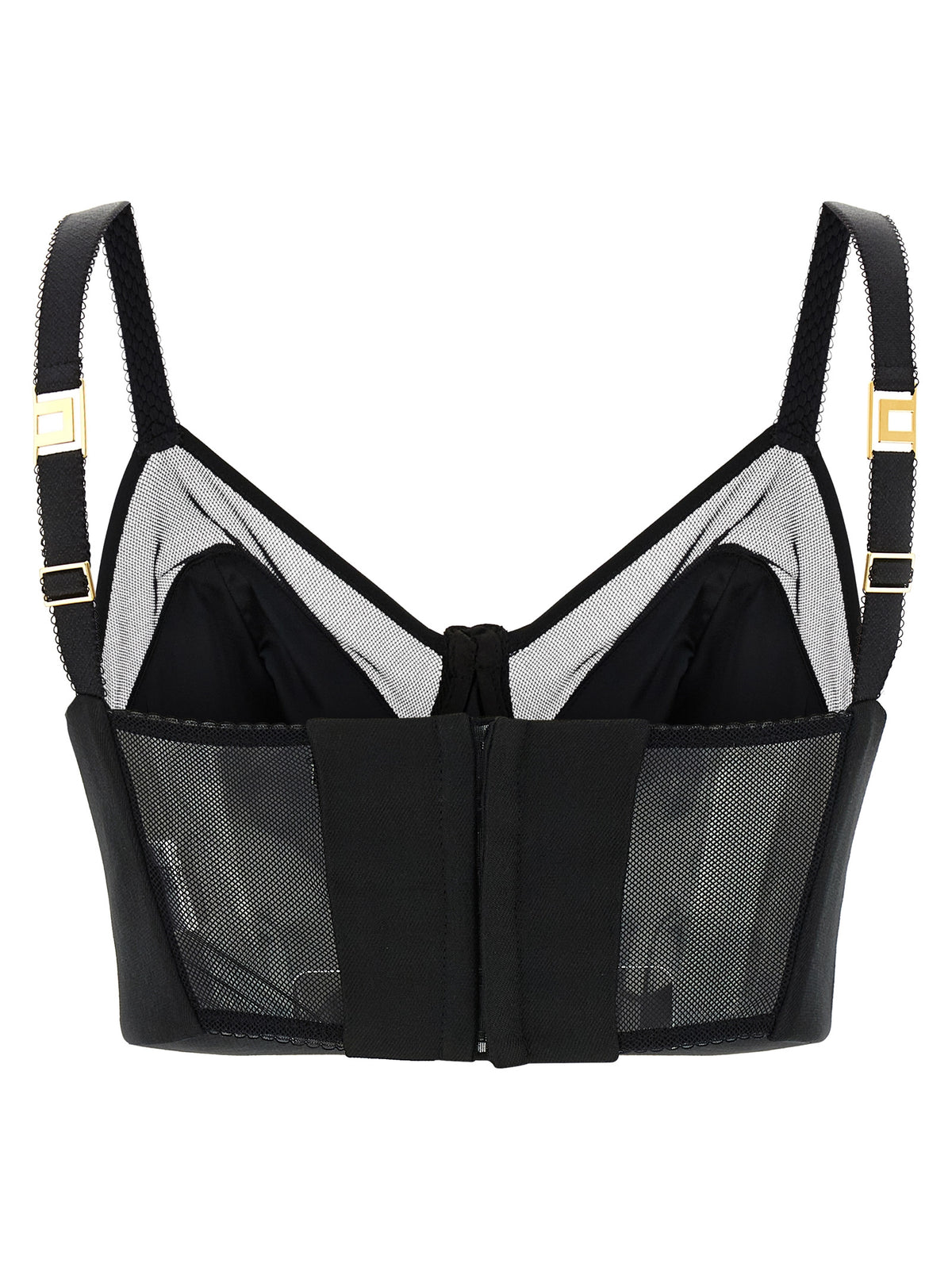 Elisabetta Franchi Black Virgin Wool Bustier Tank Top - Luxury