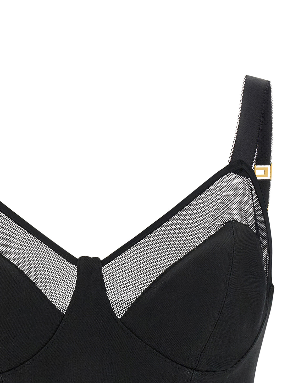 Elisabetta Franchi Black Virgin Wool Bustier Tank Top Luxury
