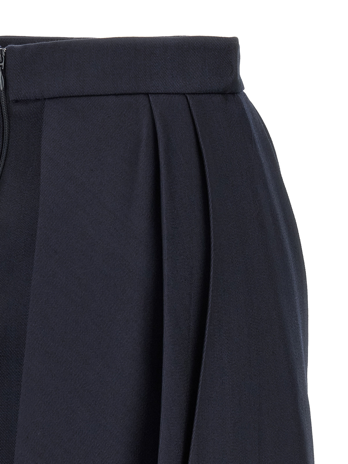 Elevate your wardrobe with the Elisabetta Franchi Blue Virgin Wool Long Skirt, a masterpiece of Italian craftsmanship that embodies timeless elegance and sophisticated allure.