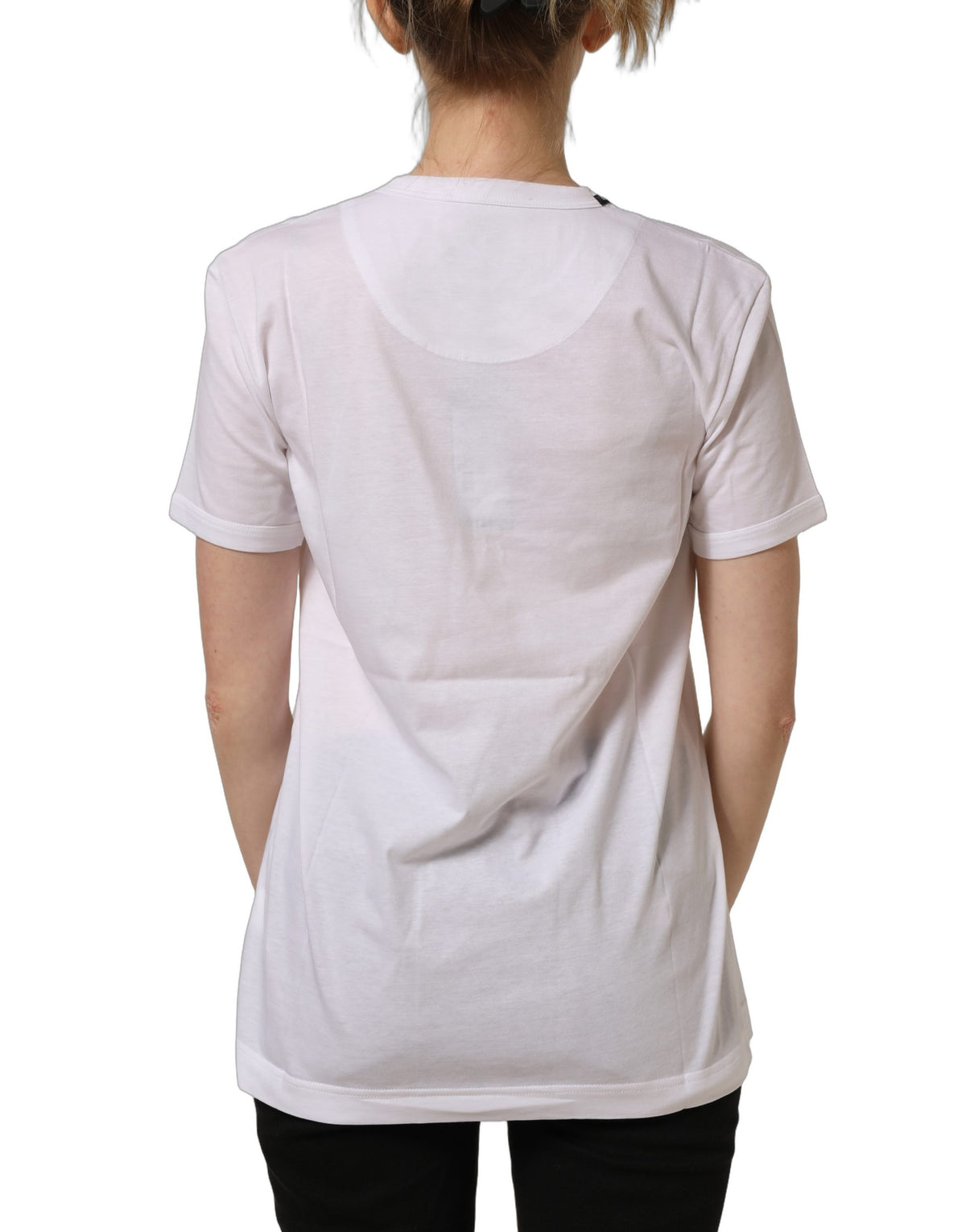 Dolce & Gabbana White Cotton Crew Neck T-Shirt of Distinction
