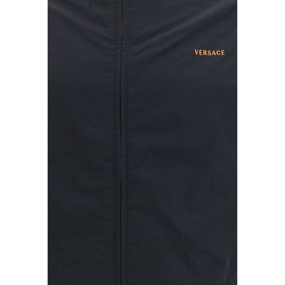 Versace Black Polyamide Bomber - Elevate Your Luxe Wardrobe