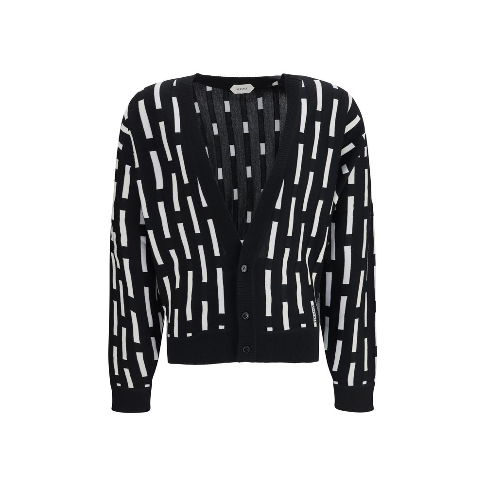Versace Gianni Dashes Cardigan - Luxurious Wool Elegance