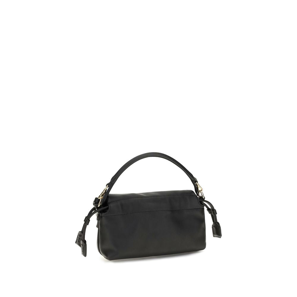Experience the allure of the Fendi Black Lamb Ovis Aries Aries Shoulder Bag, expertly crafted from nappa leather, a statement of luxury and sophistication for the discerning individual.