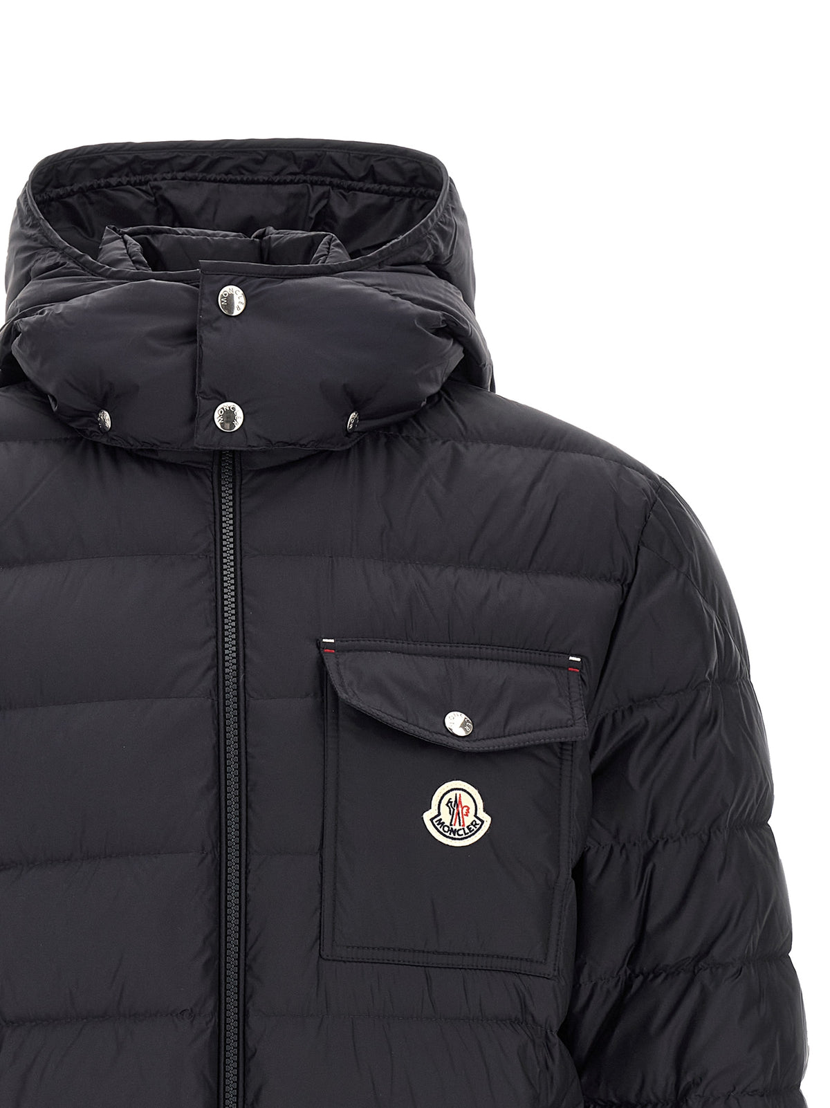 Moncler Blue Polyamide Full-Length Jacket - Elevate Winter Elegance