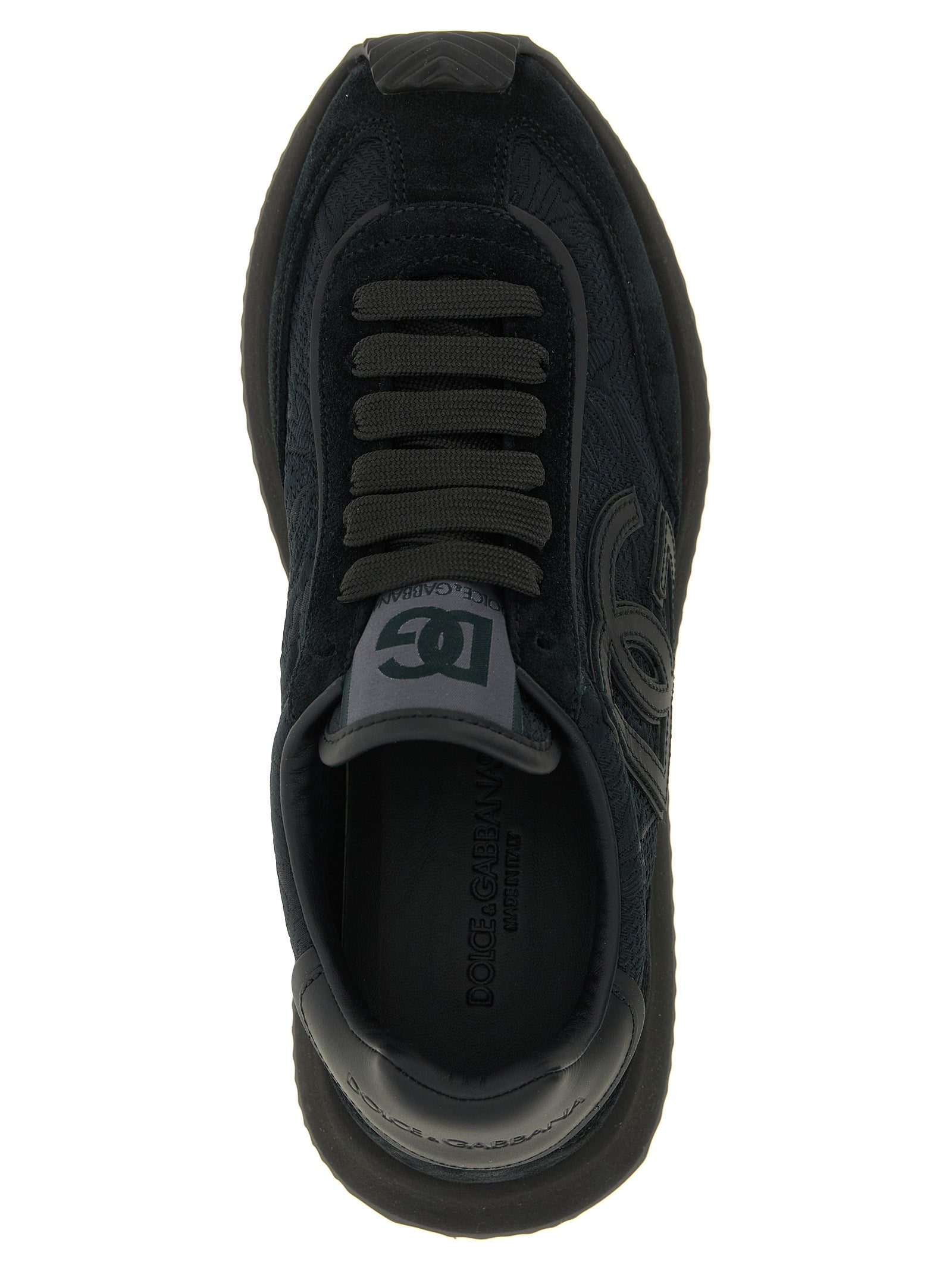 Dolce & Gabbana Black Leather Athletic Sneakers - Timeless Luxury