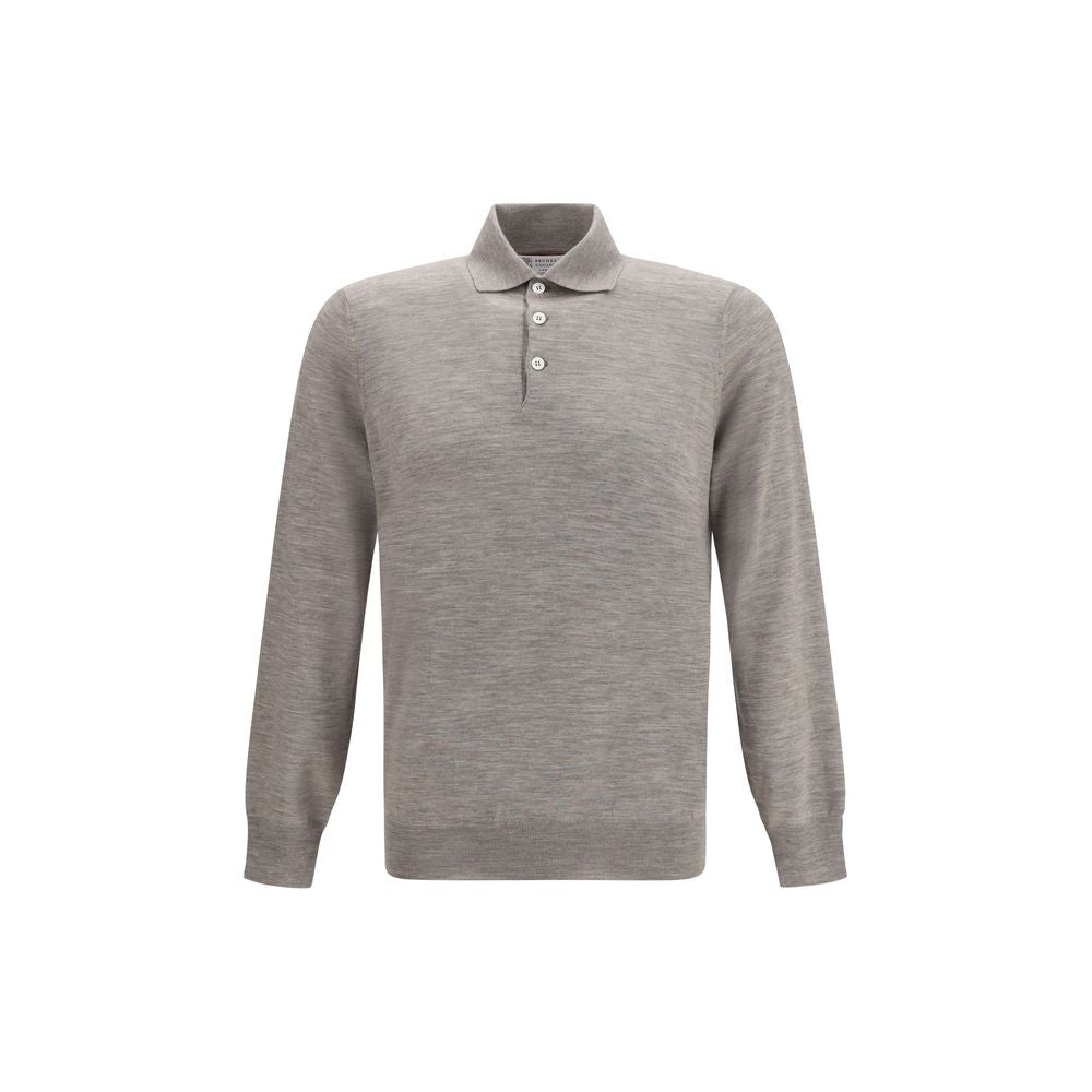 Brunello Cucinelli Gray Cashmere Polo Shirt - Timeless Luxury