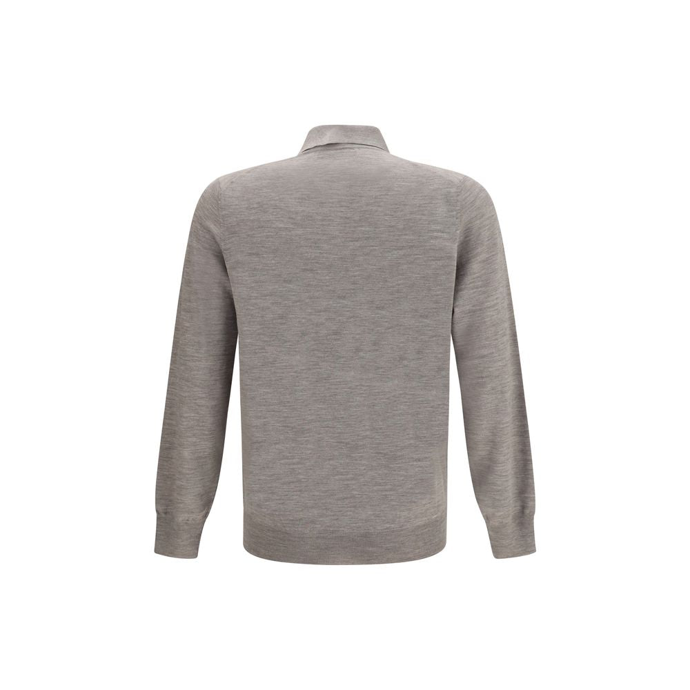 Brunello Cucinelli Gray Cashmere Polo Shirt - Timeless Luxury