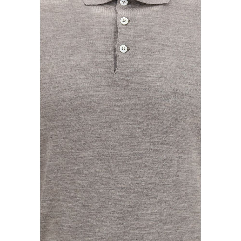 Brunello Cucinelli Gray Cashmere Polo Shirt - Timeless Luxury