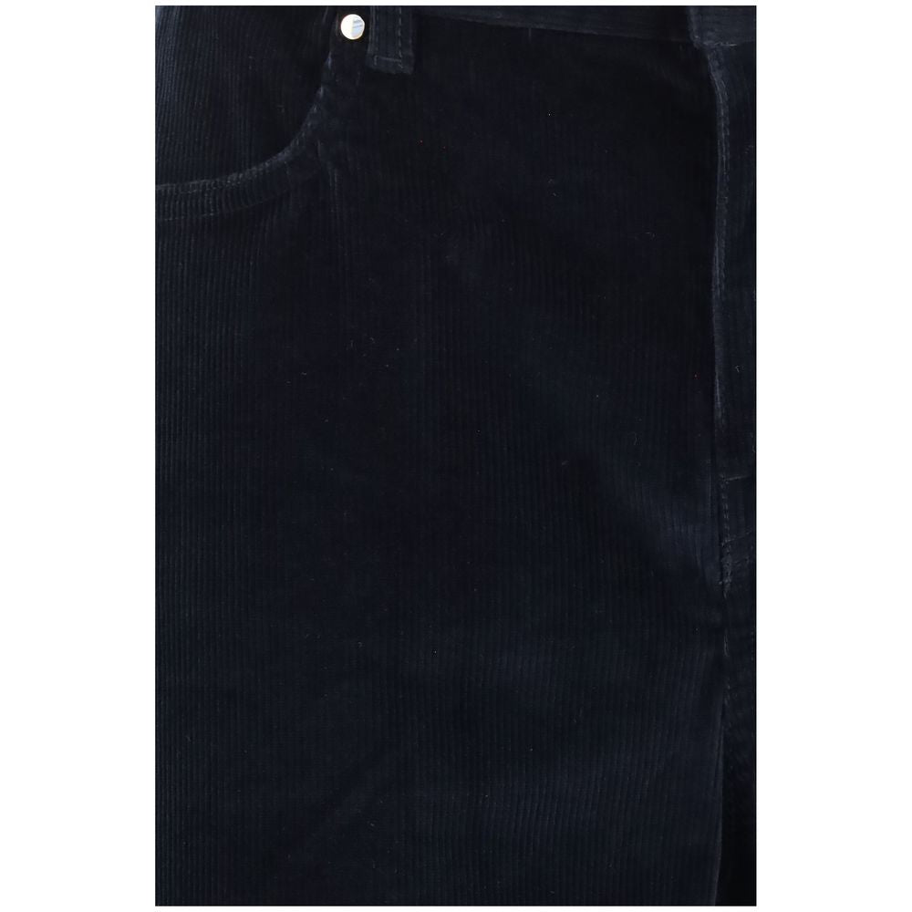 Indulge in the exquisite allure of Max Mara's Blue Cotton Pants, crafted from sumptuous corduroy velvet, embodying timeless elegance and sophisticated style for the discerning individual.