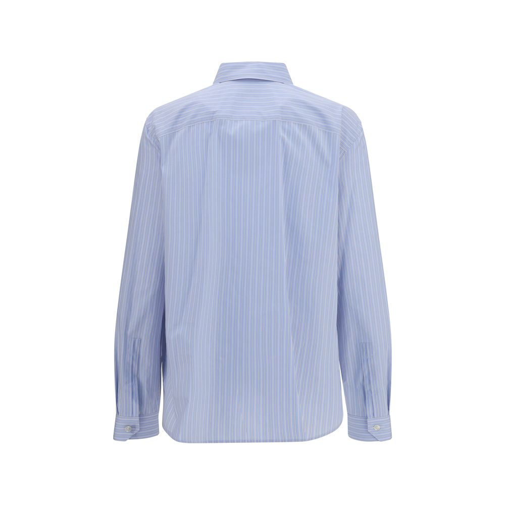 Saint Laurent Blue Cotton Striped Shirt - Timeless Luxury Elegance