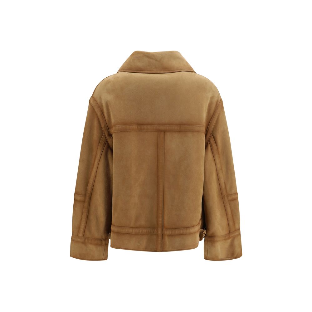 Indulge in the Ermanno Scervino Brown Leather Bomber, a luxurious statement crafted from premium suede sheepskin, embodying timeless elegance and modern sophistication for the discerning individual.