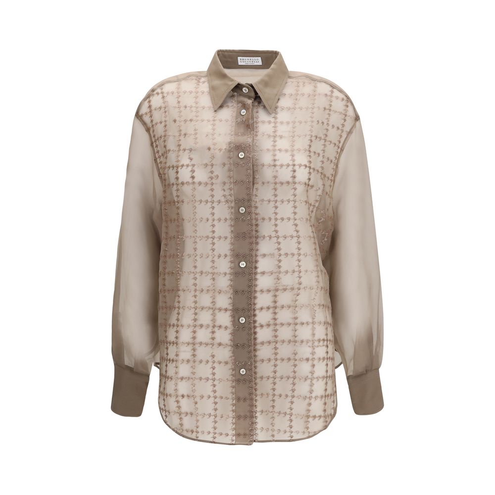 Brunello Cucinelli Silk Pattern Shirt - Timeless Luxury Elegance
