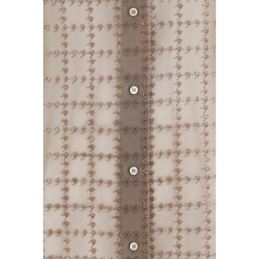 Brunello Cucinelli Silk Pattern Shirt - Timeless Luxury Elegance