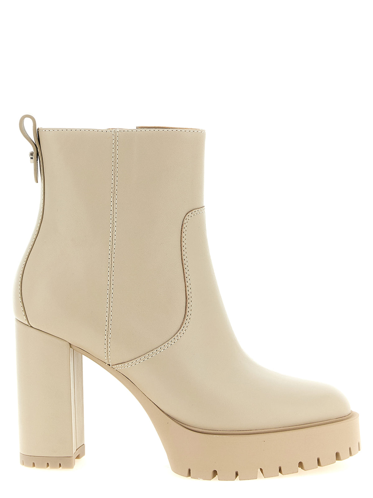 Step into the realm of luxury with PINKO White Cowhide Ankle Boots, crafted from premium leather, embodying sophistication and elegance for the discerning fashionista.