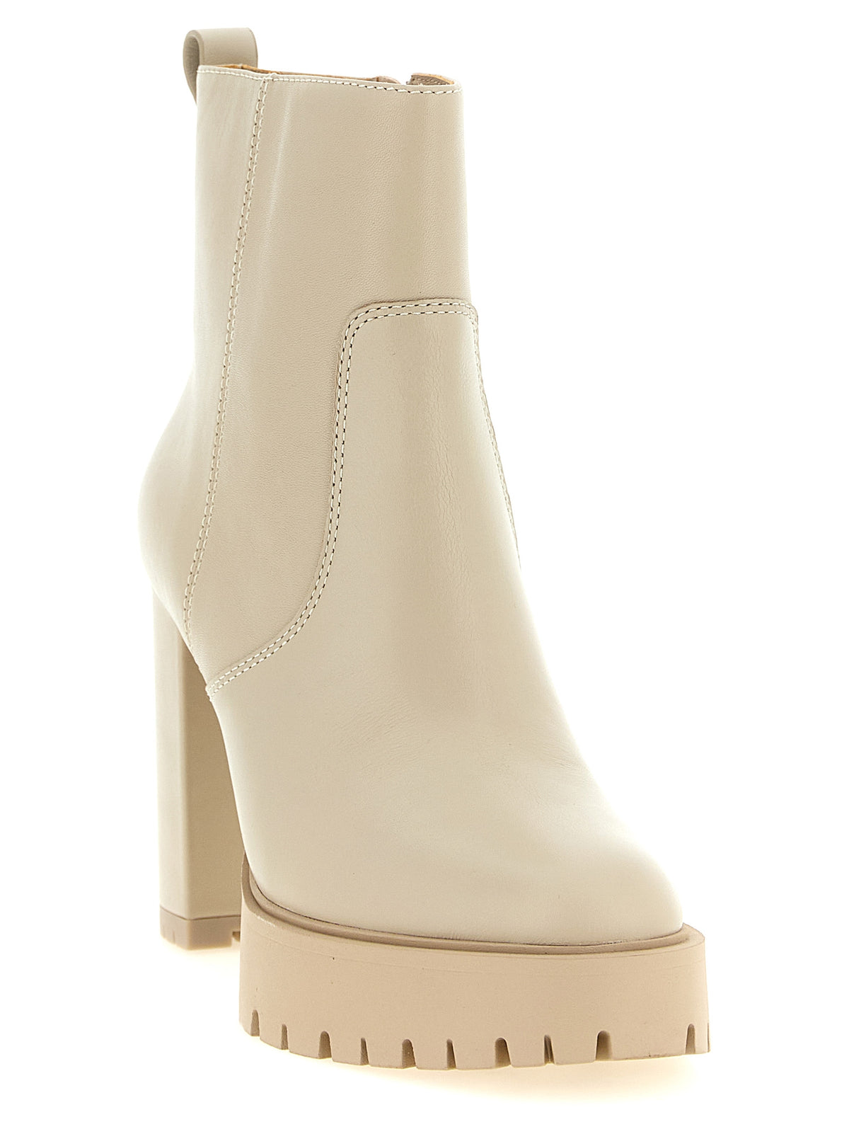 Elevate your style with PINKO White Cowhide Ankle Boots, crafted from luxurious cow leather, embodying sophistication and confidence for the discerning fashionista.