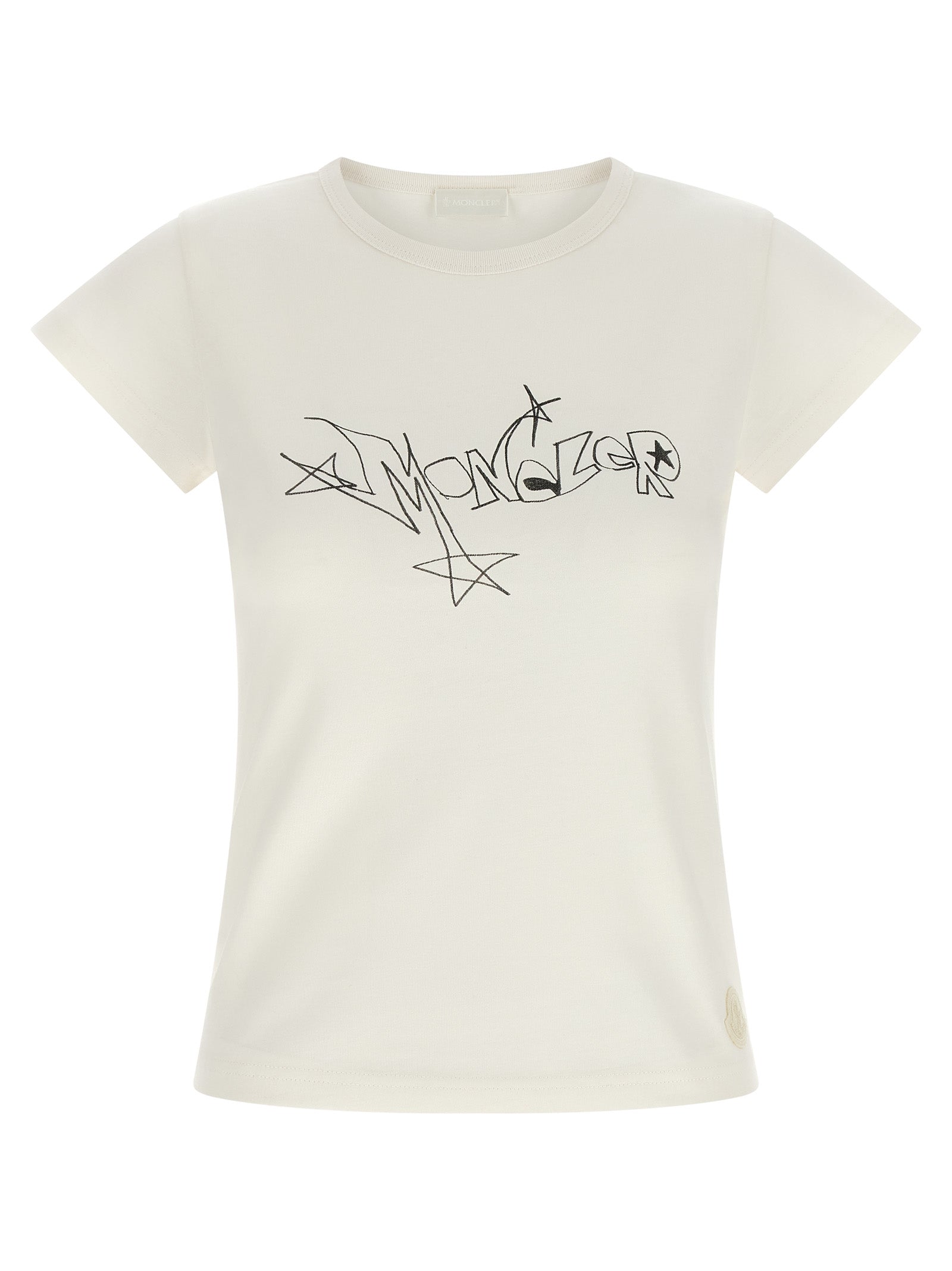 Moncler White Cotton T-Shirt - Luxury Casual Elegance