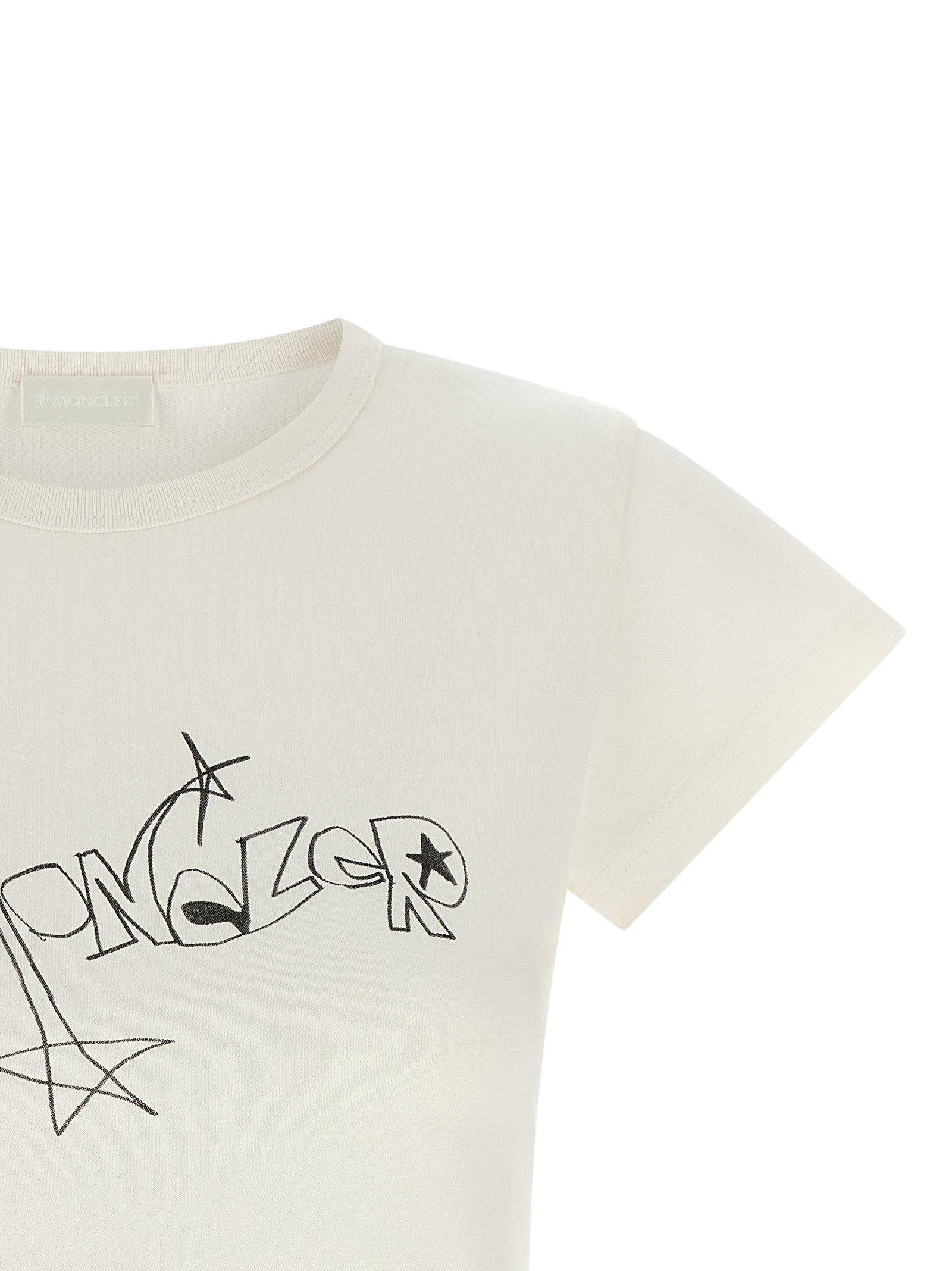 Moncler White Cotton T-Shirt - Effortless Luxury for Every Occasion