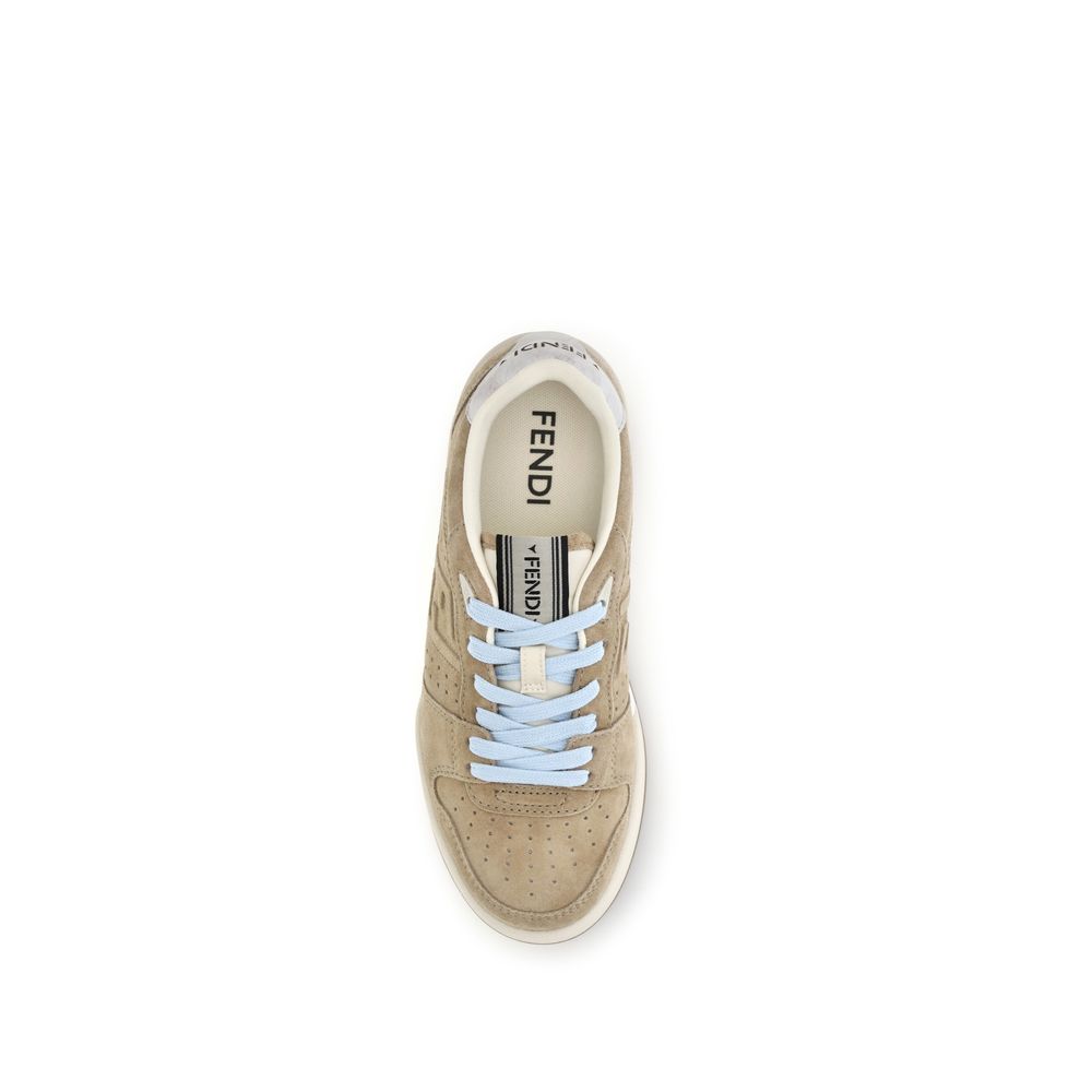 Elevate your style with Fendi Beige Rubber Sneakers, crafted from luxurious suede and rubber, embodying timeless elegance and sophisticated allure for every occasion.