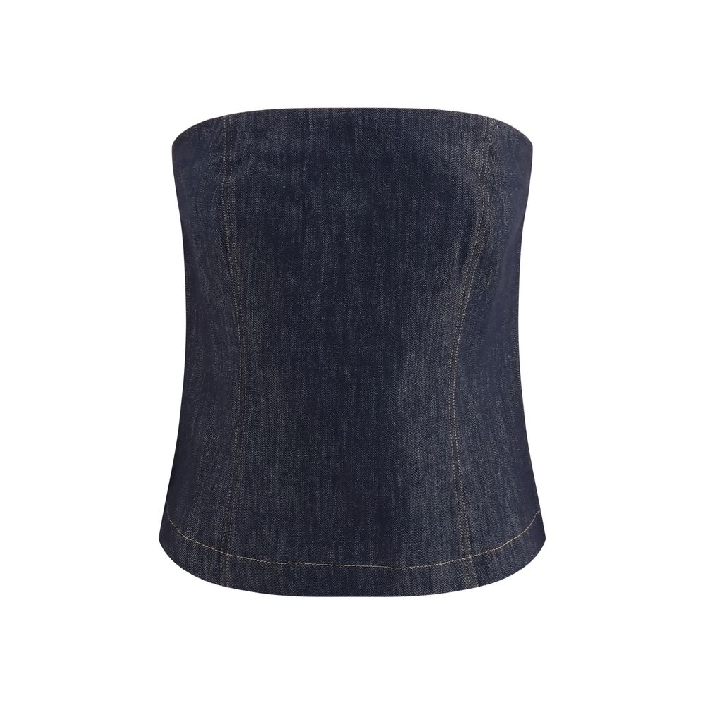 Brunello Cucinelli Blue Cotton Bodysuit - Timeless Elegance