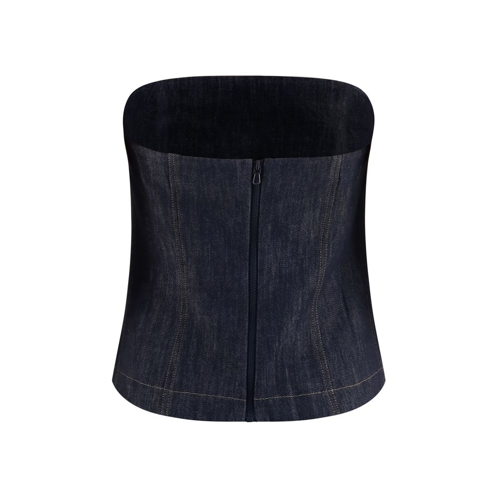 Brunello Cucinelli Blue Cotton Bodysuit - Timeless Luxury Elegance