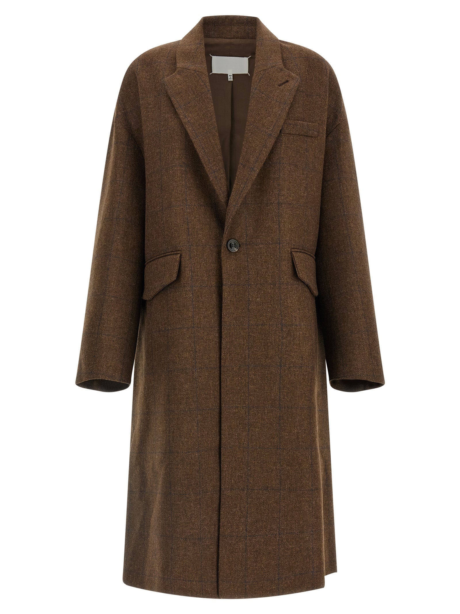 Maison Margiela Brown Wool Cocooning Coat - Timeless Elegance