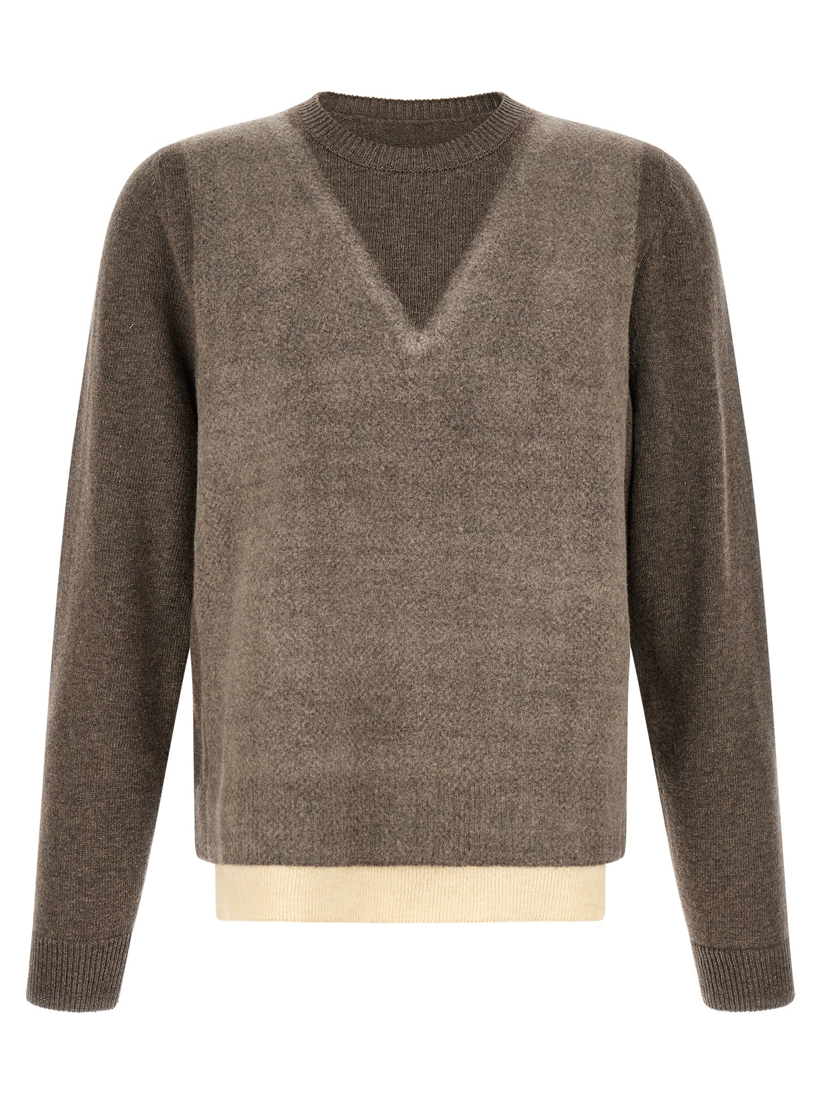 Maison Margiela Brown Virgin Wool Cardigan - Timeless Luxury