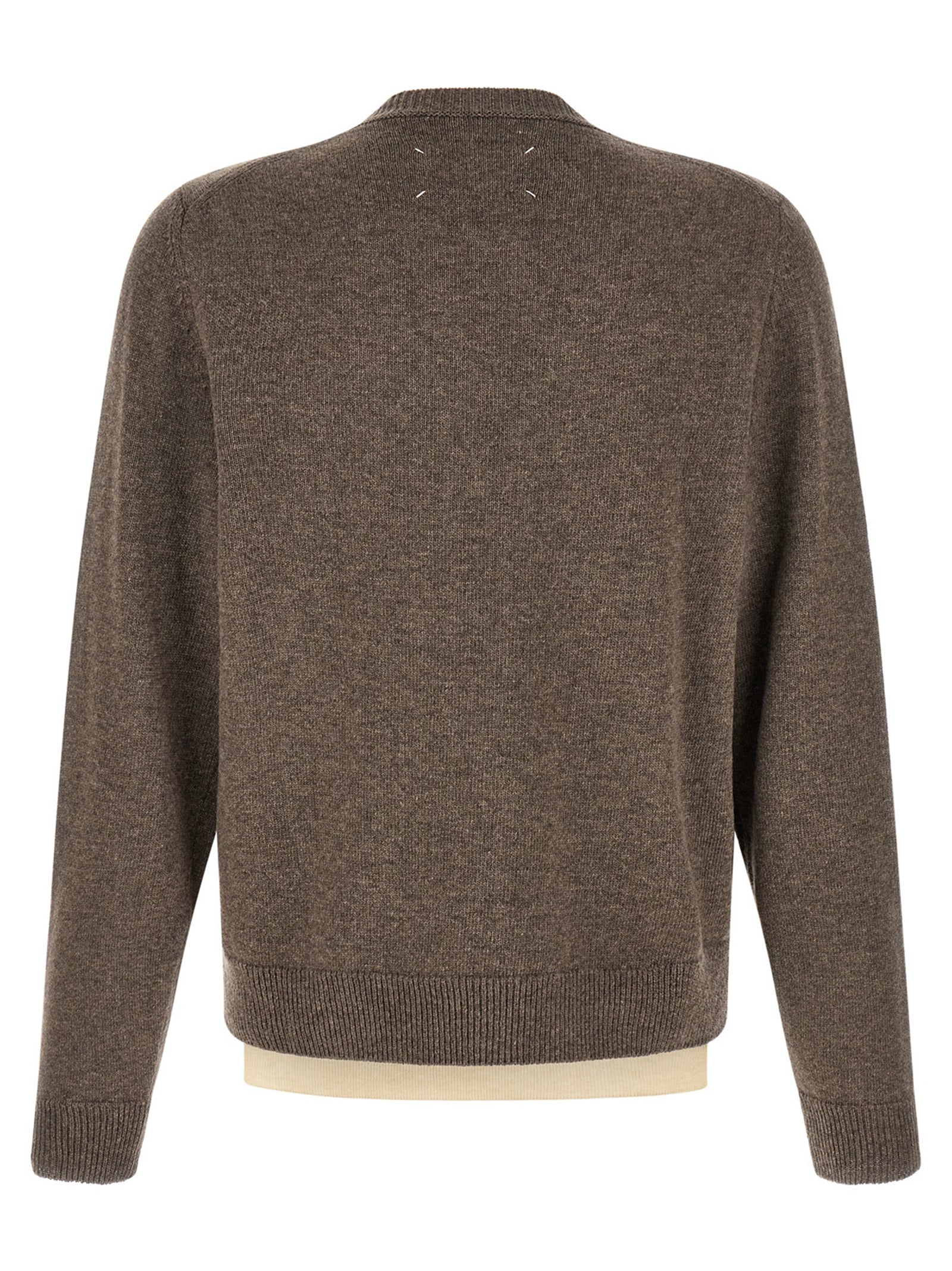 Maison Margiela Brown Virgin Wool Cardigan - Timeless Luxury