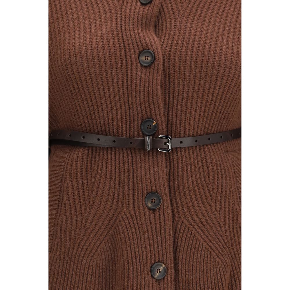 Brunello Cucinelli Brown Wool Cardigan - Timeless Luxury Elegance