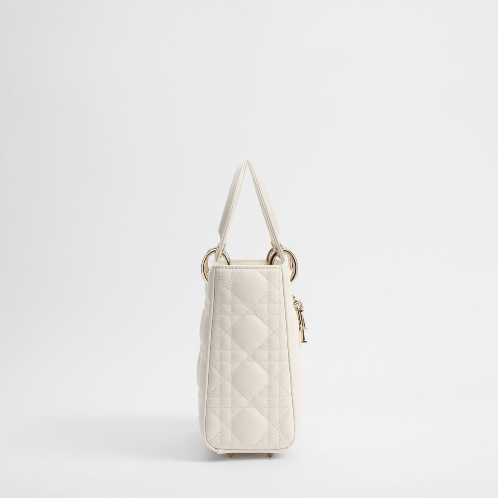 Dior White Lamb Leather Handbag - Exquisite Luxury Accessory