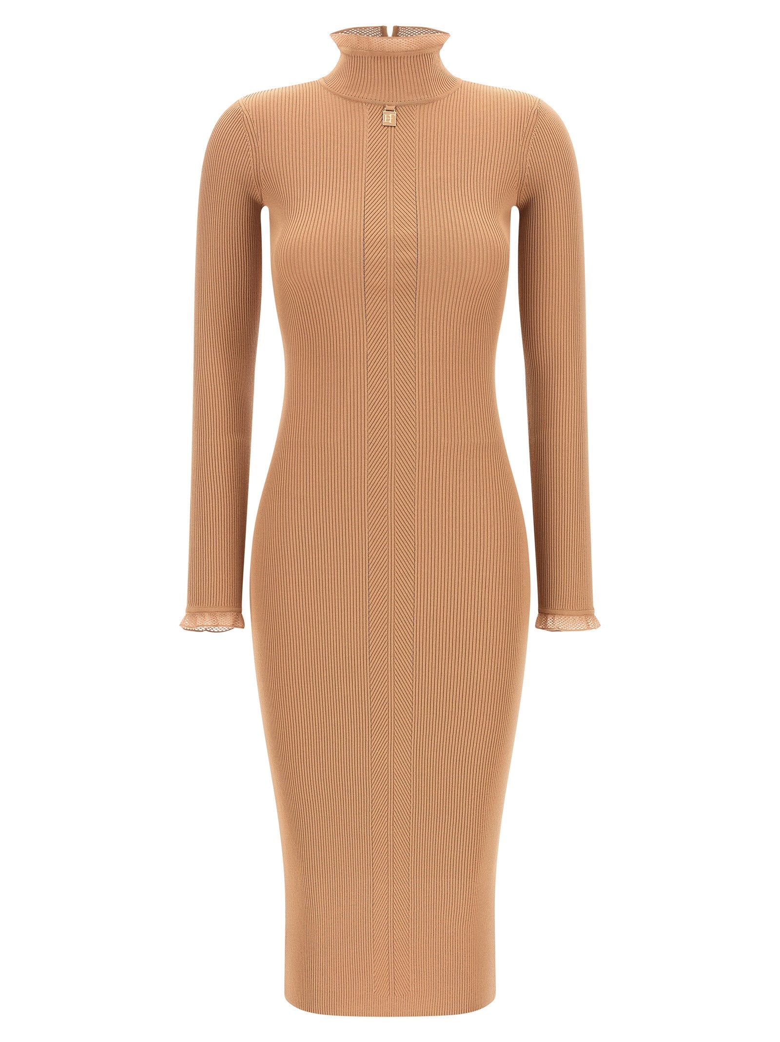 Elisabetta Franchi Beige Viscose Midi Dress