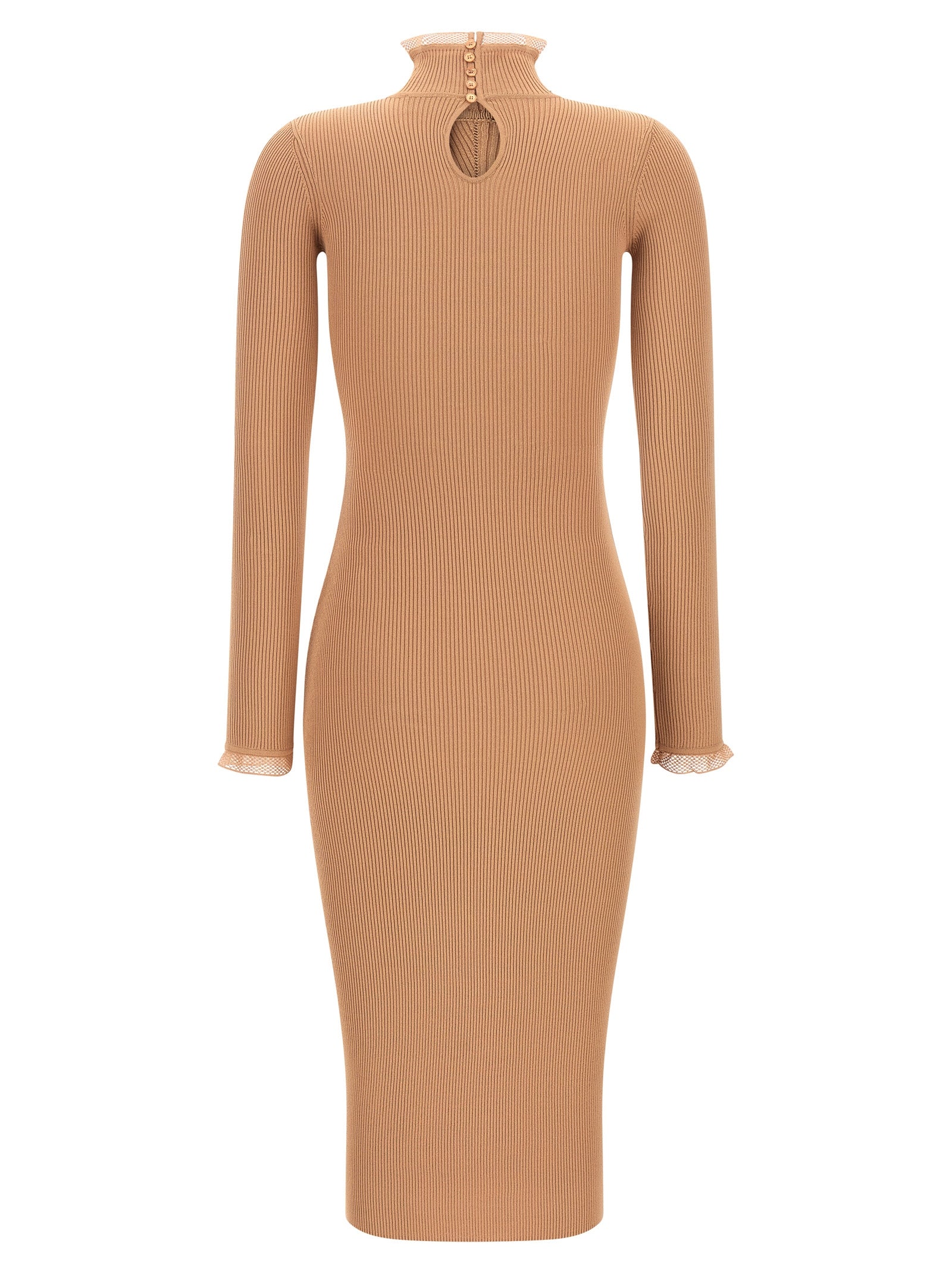 Elisabetta Franchi Beige Viscose Midi Dress