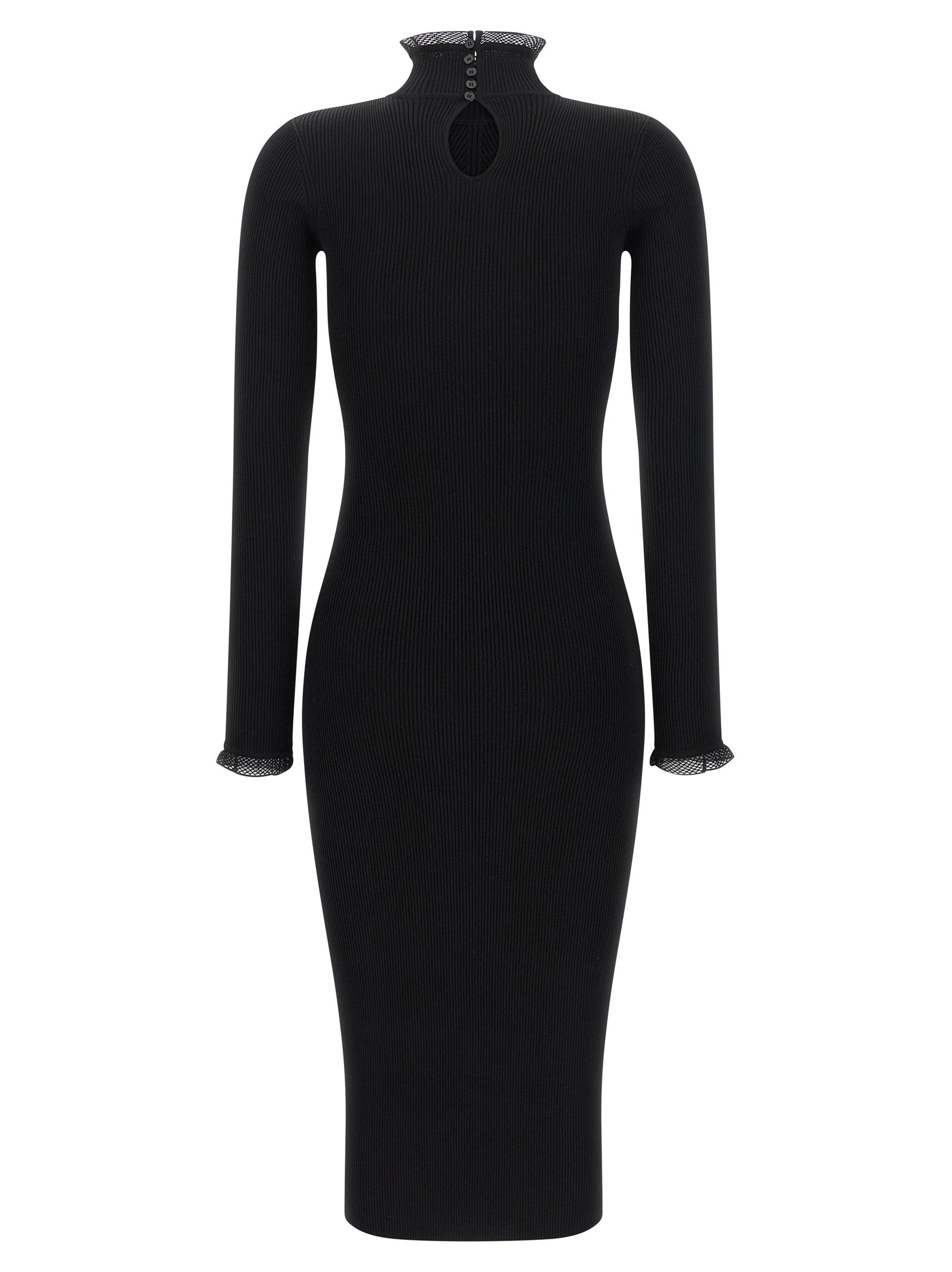 Elisabetta Franchi Black Viscose Midi Dress